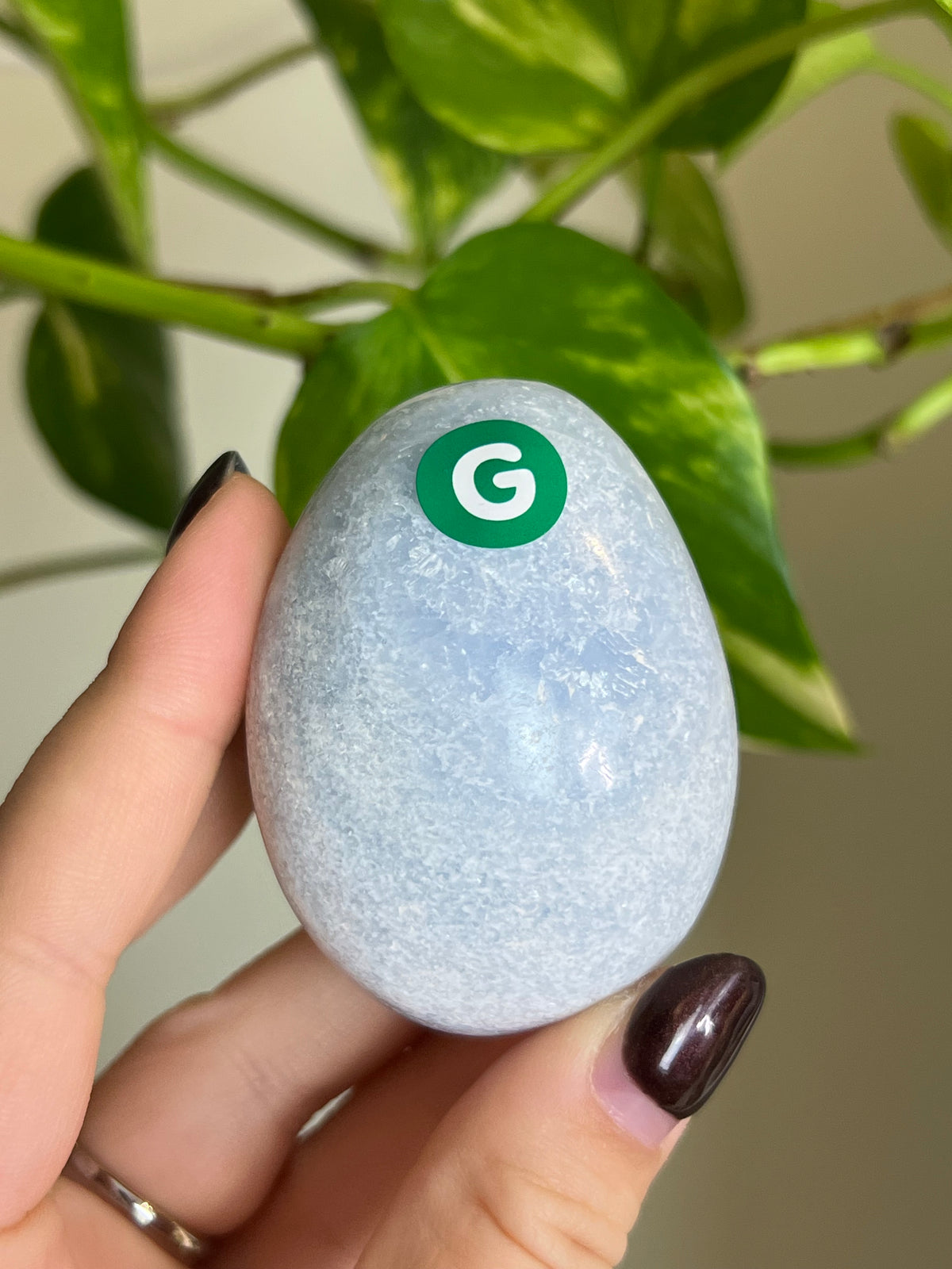 Blue Calcite Palm Stone - G