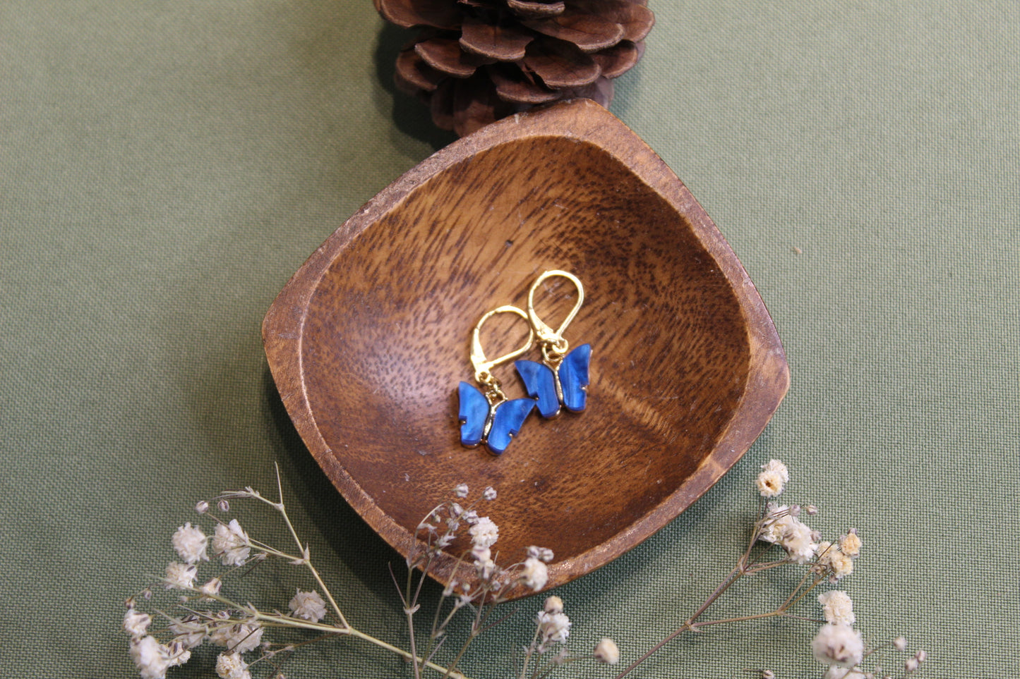 Cobalt Blue Butterfly Earrings