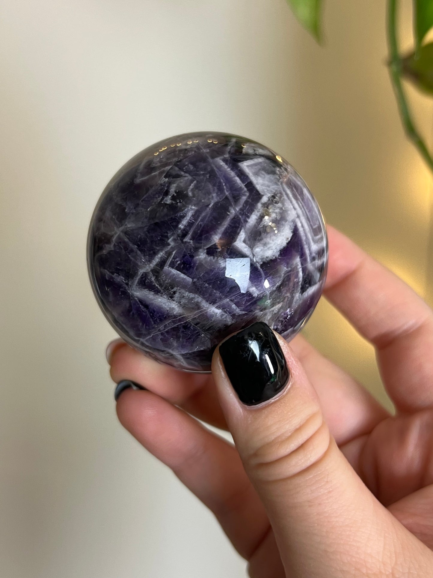 Chevron Amethyst Sphere - S