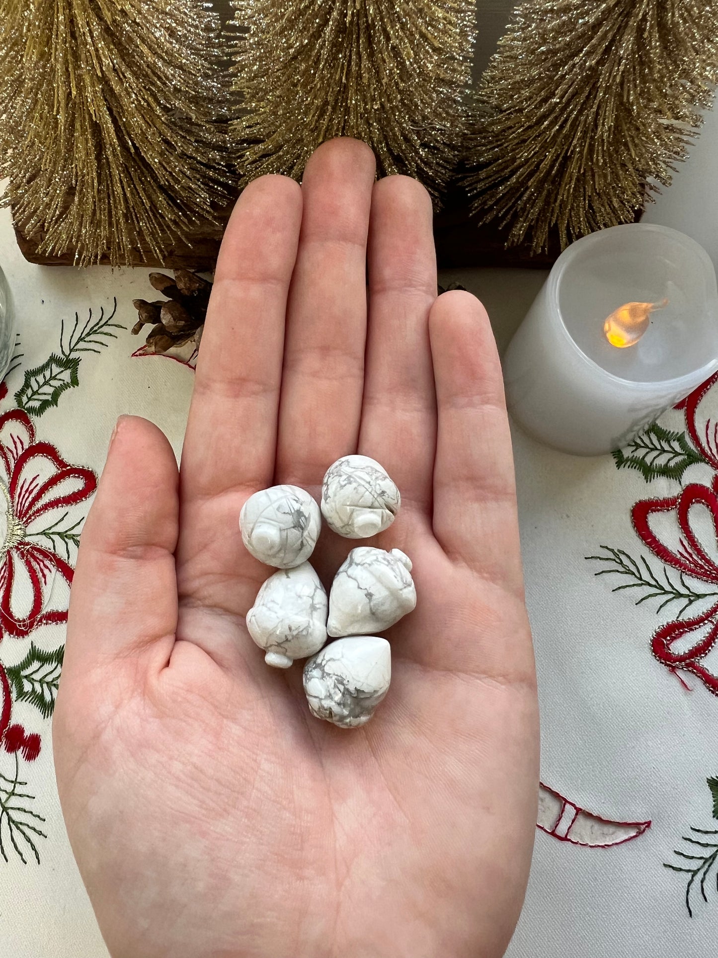 White Howlite Mini Acorn