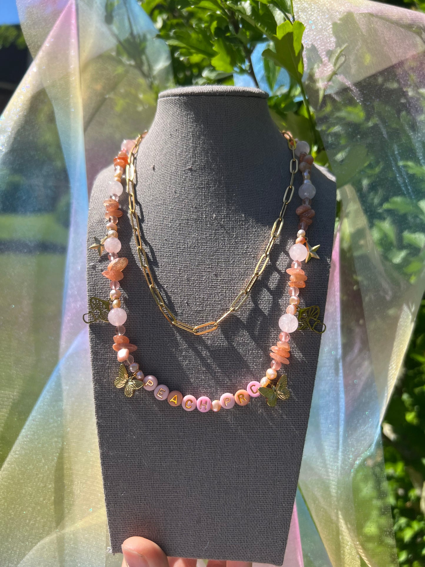 Peach PRC Double Necklace