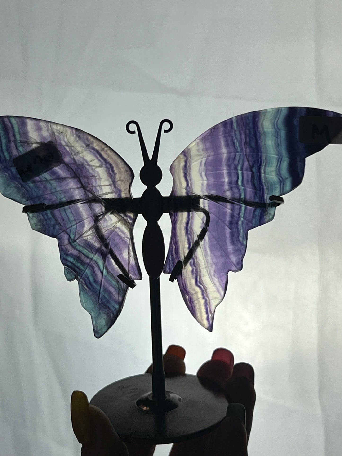Rainbow Fluorite Butterfly Stand - M
