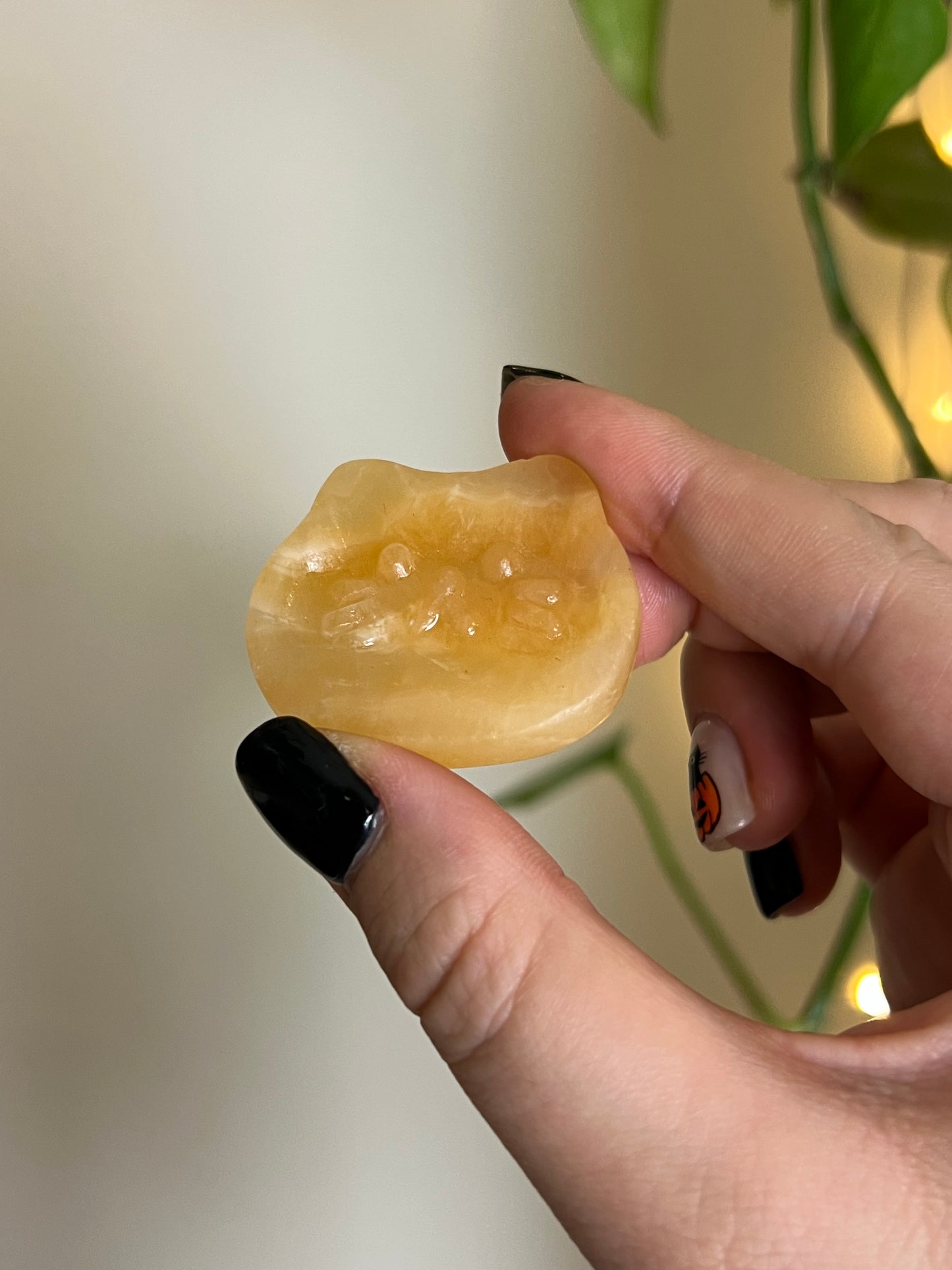 Orange Calcite Cat Head Dish