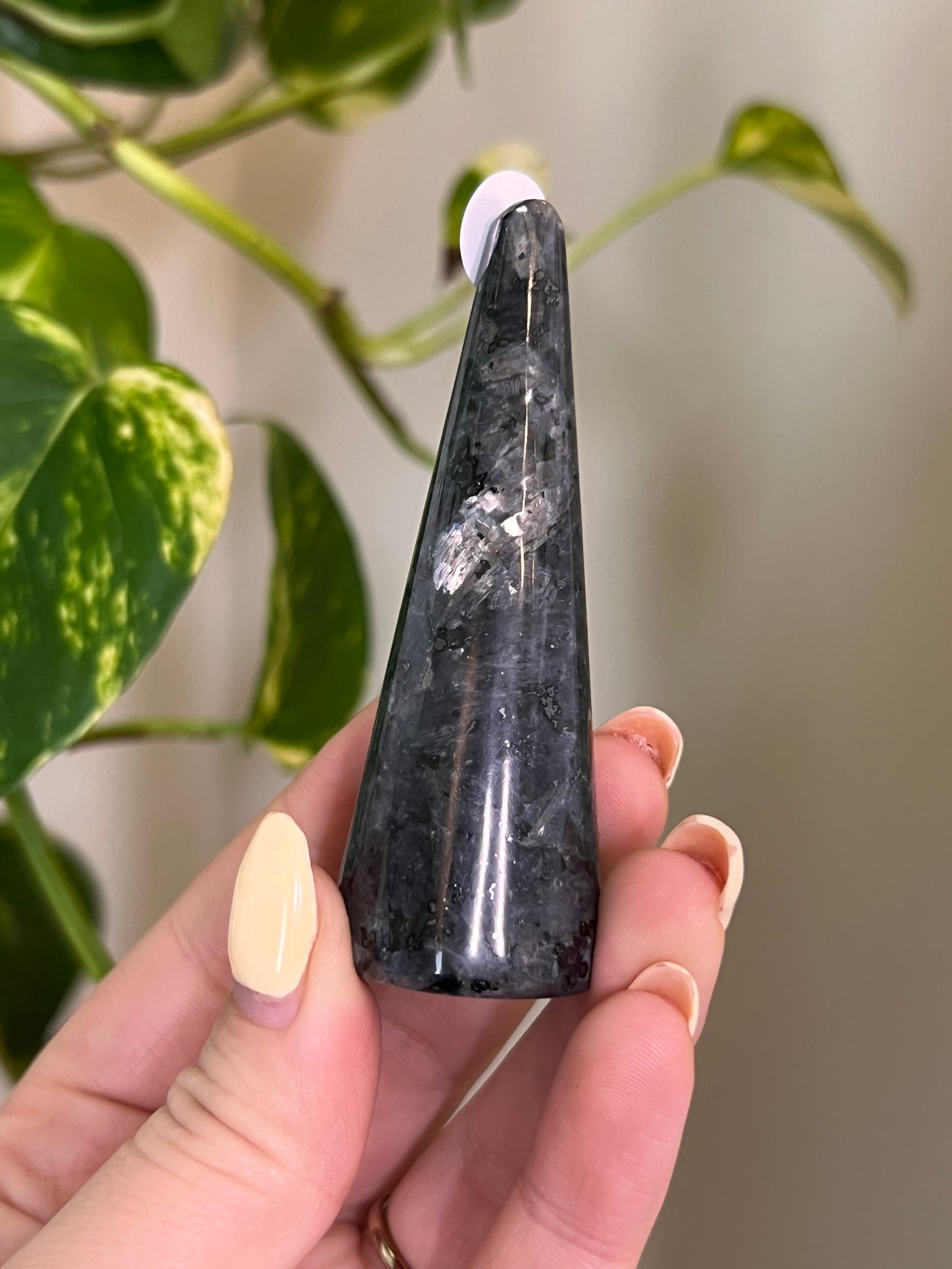 Flashy Larvikite Ring Holder - 8