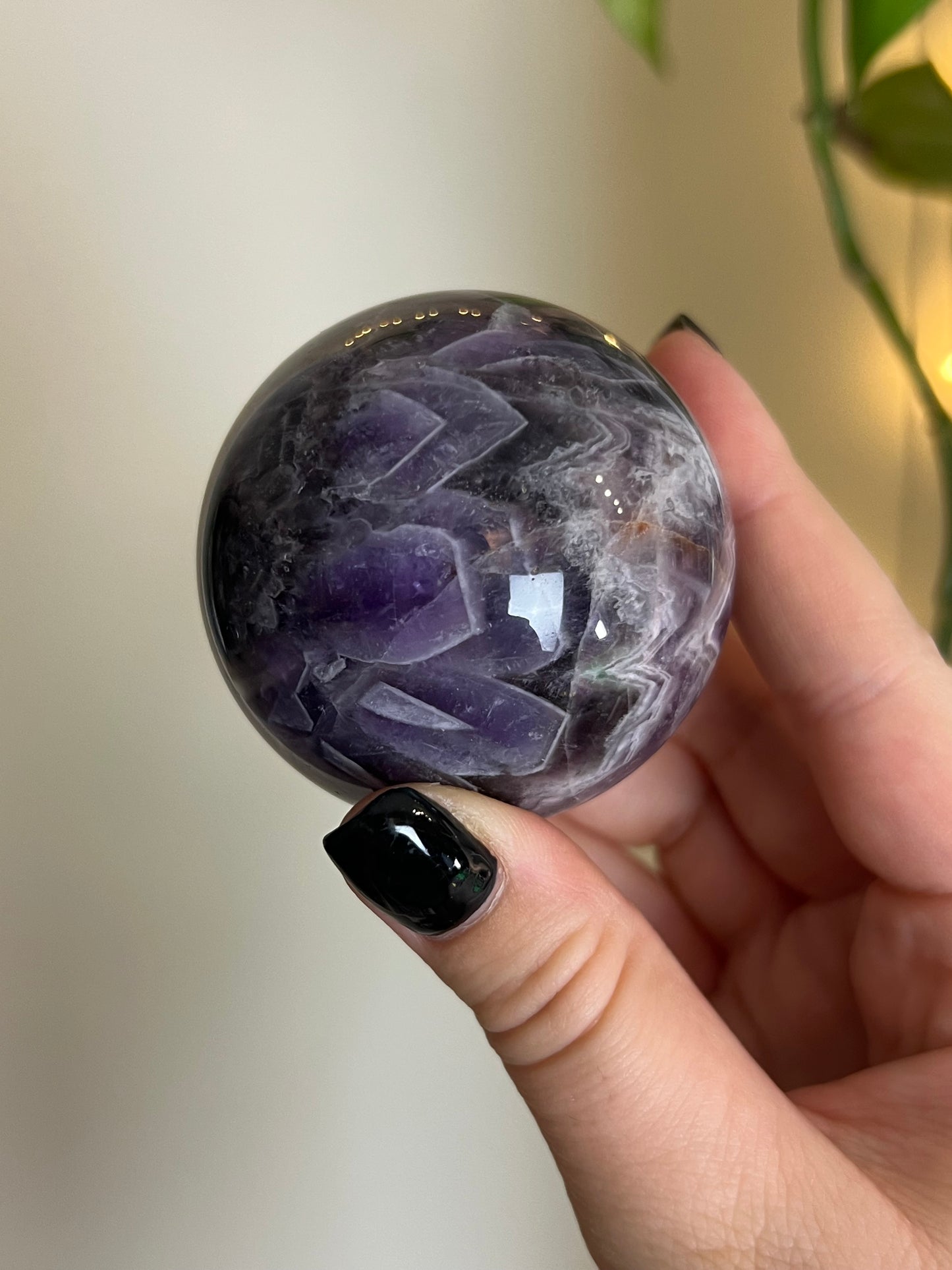 Chevron Amethyst Sphere - T