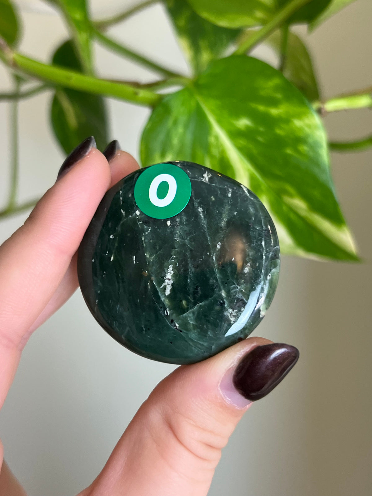 Moody Nephrite Jade Flat Stone - 0