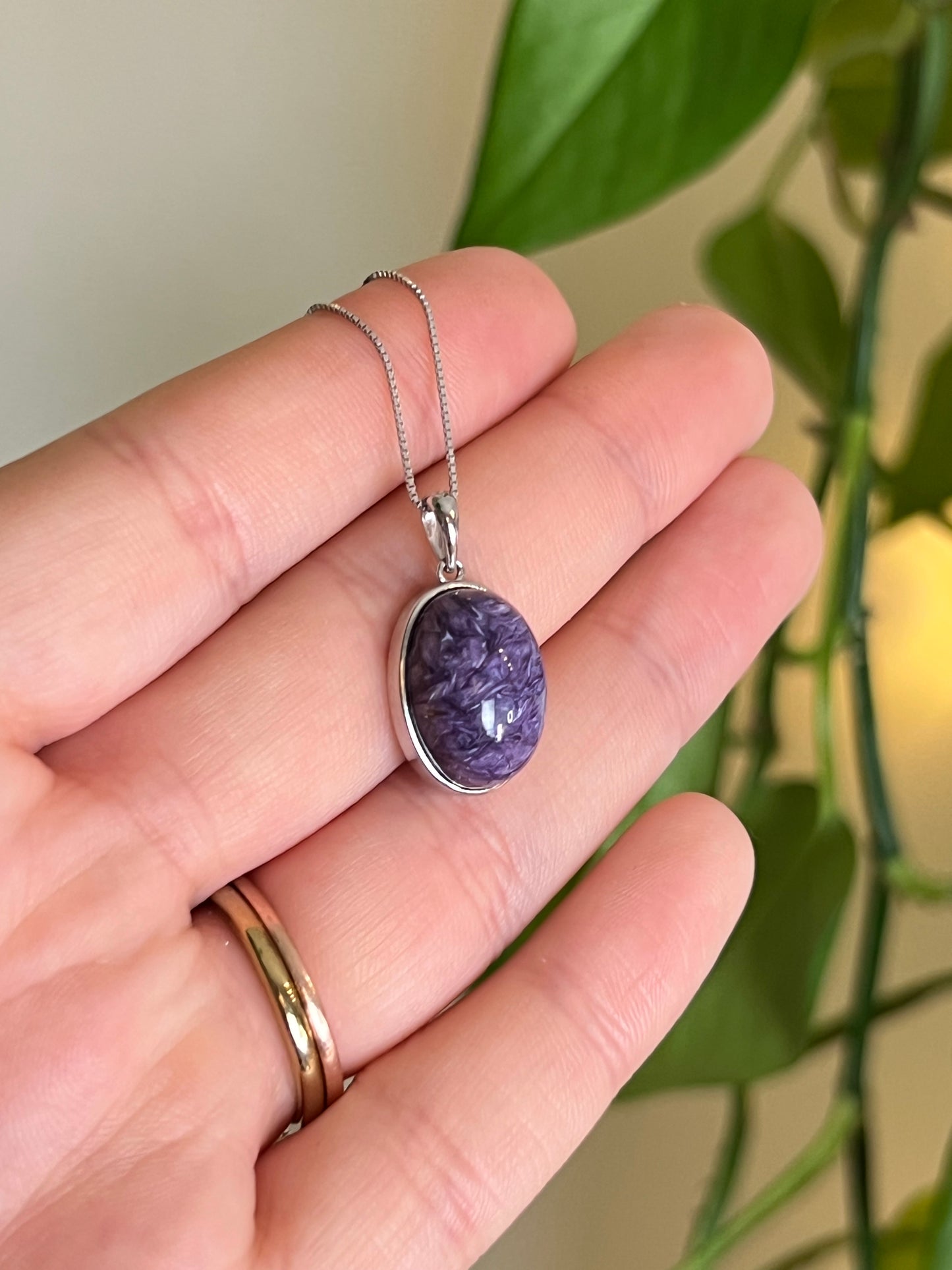 Charoite 925 Sterling Silver Necklace