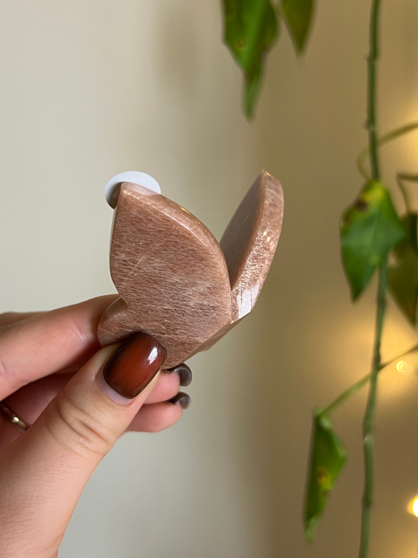 Peach Moonstone 3D Butterfly - H