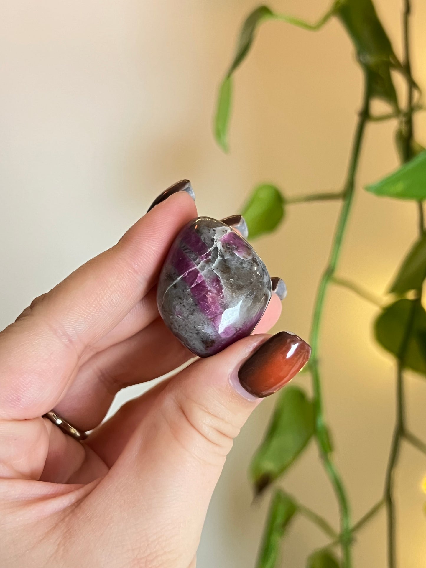 Ruby Feldspar Tumbled
