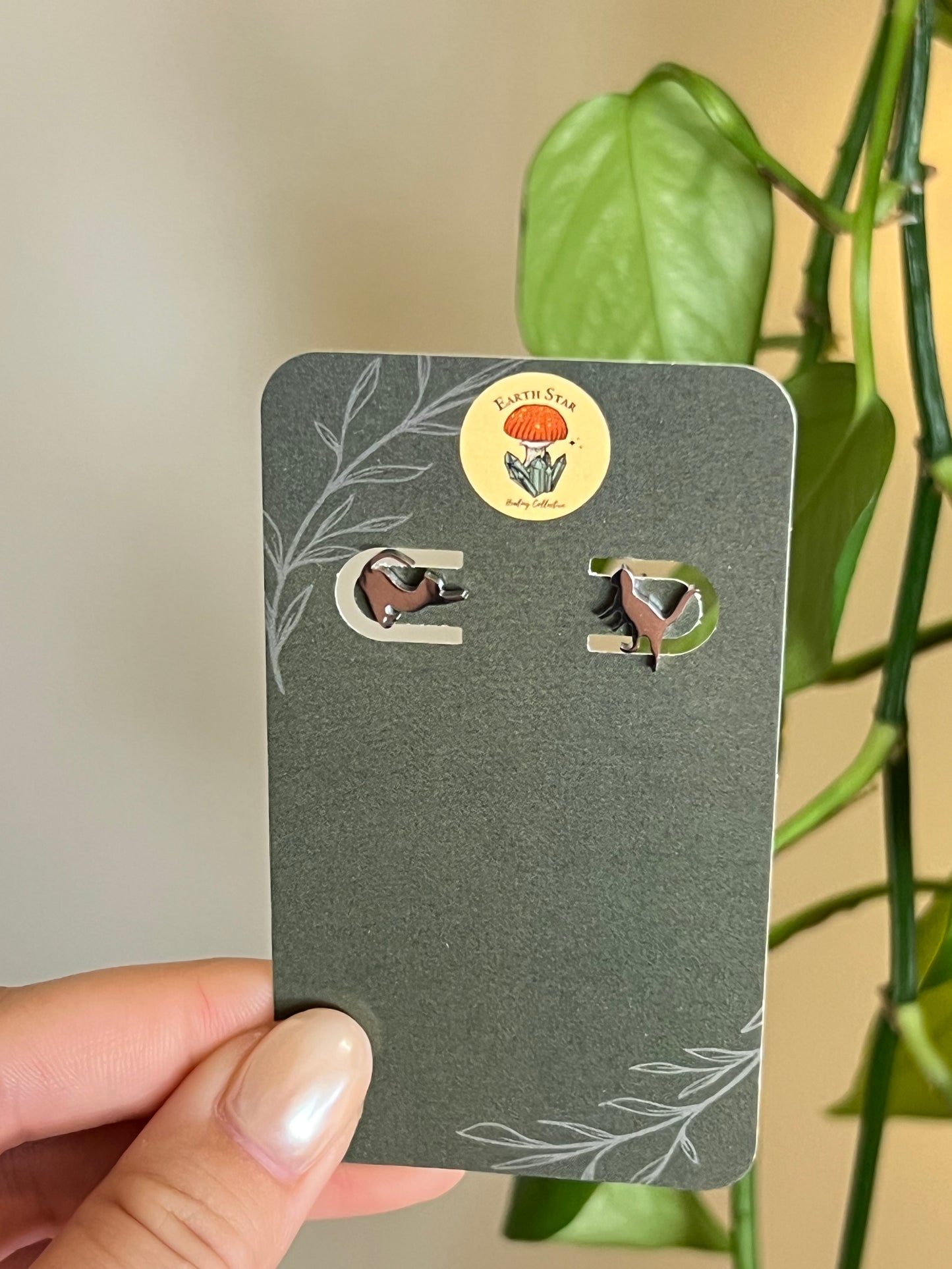 Playful Cat Stainless Steel Studs