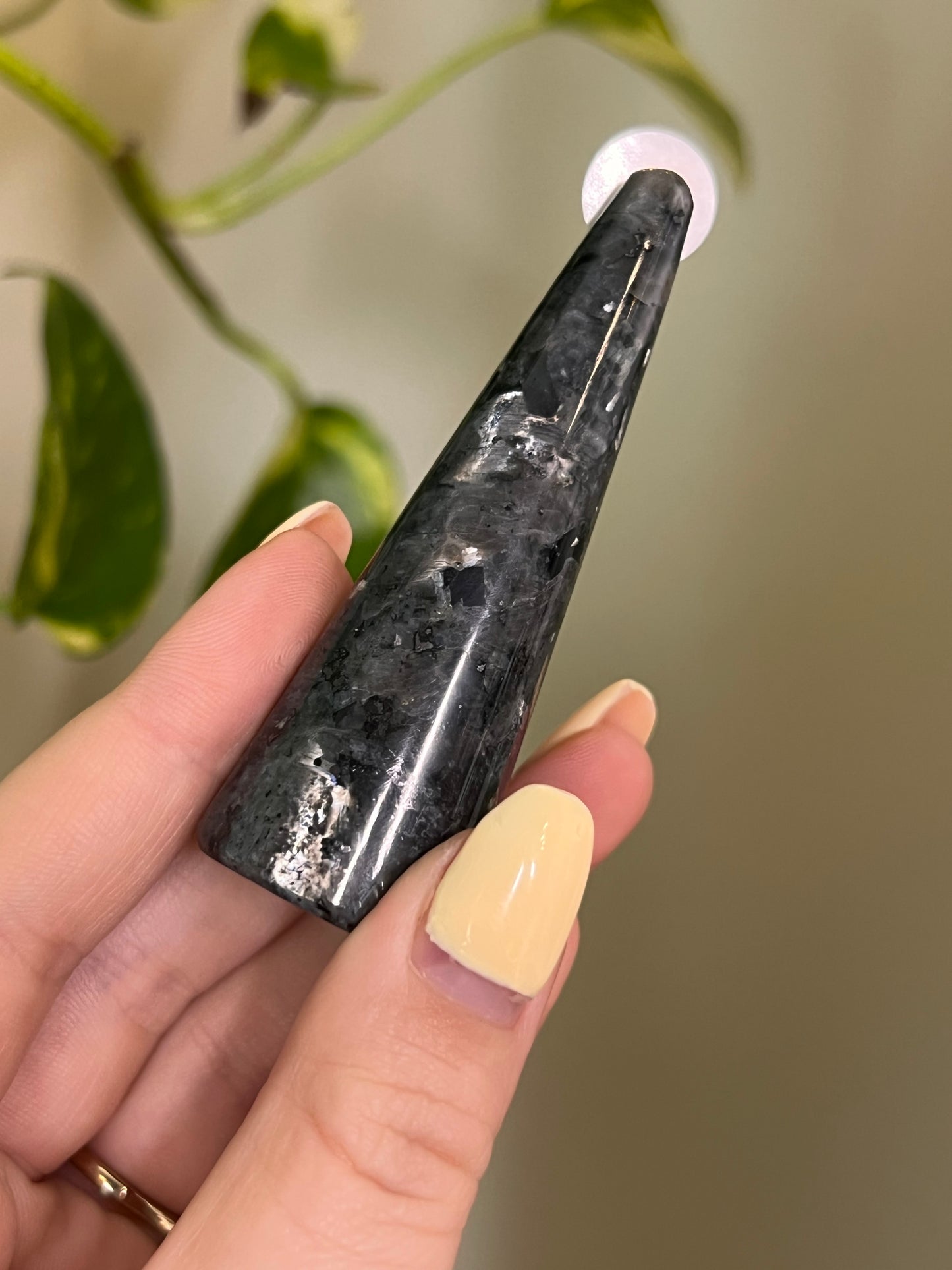 Flashy Larvikite Ring Holder - 5