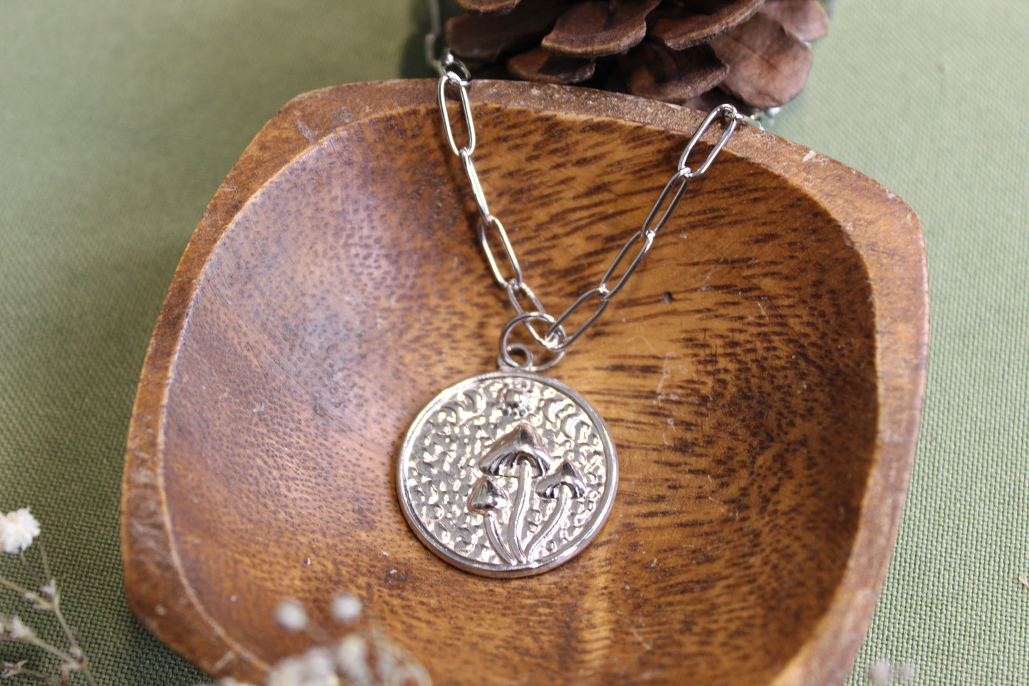 Mushroom Coin Necklace