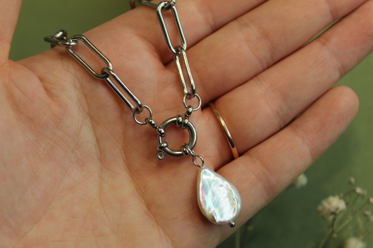 Freshwater Pearl Teardrop Necklace