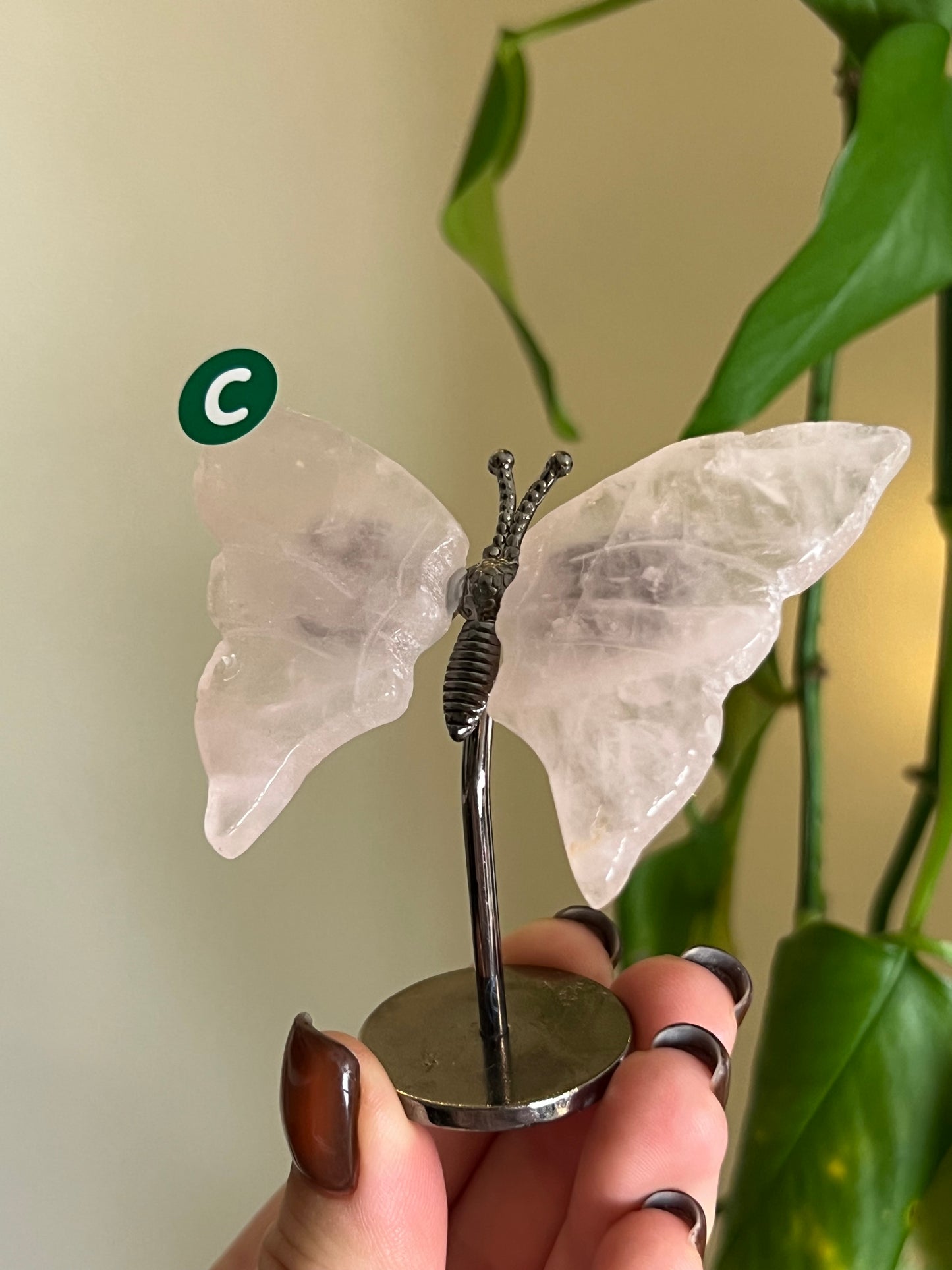 Rose Quartz Butterfly Stand - C
