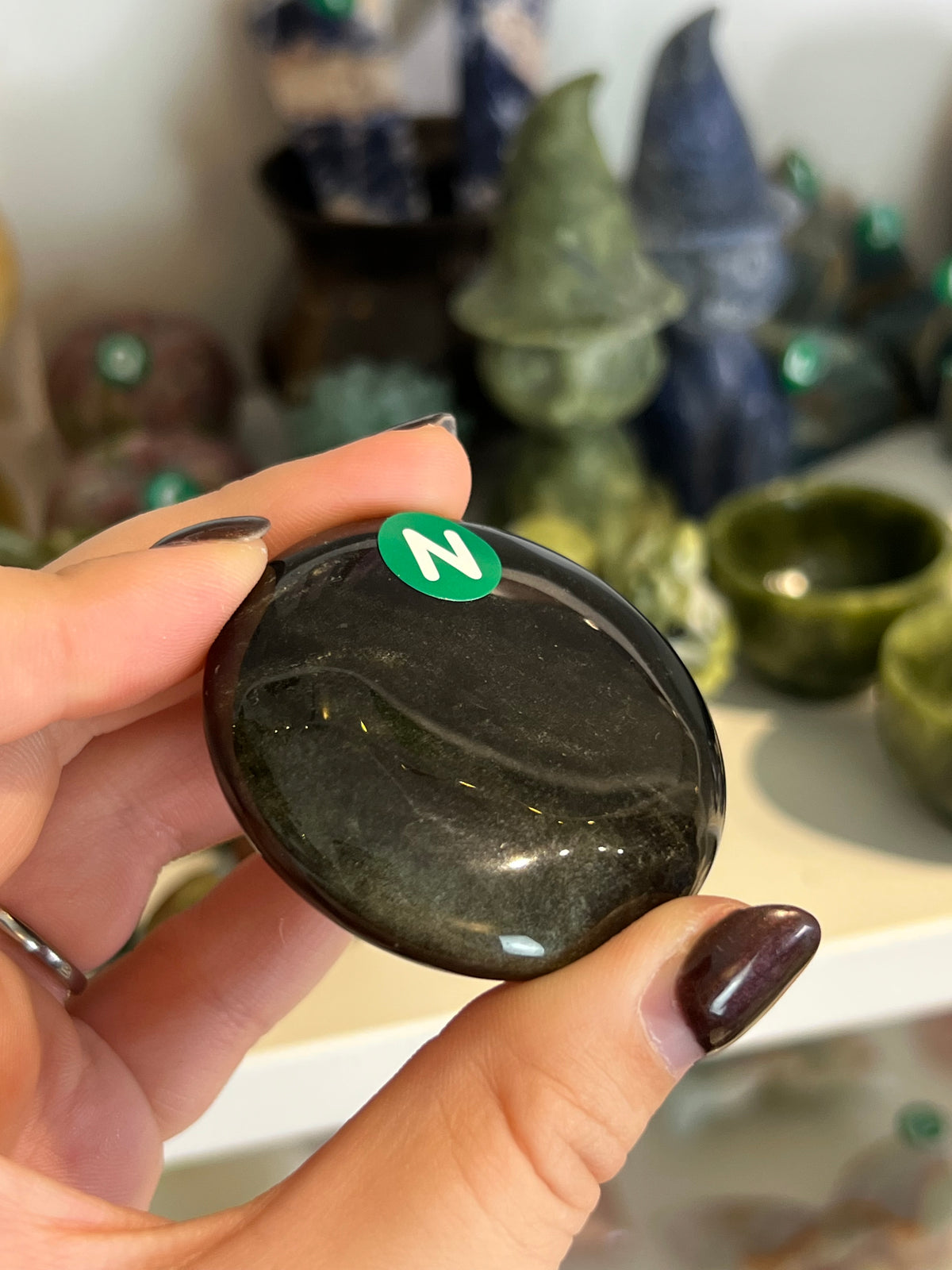 Gold Sheen Obsidian Flat Stone - N