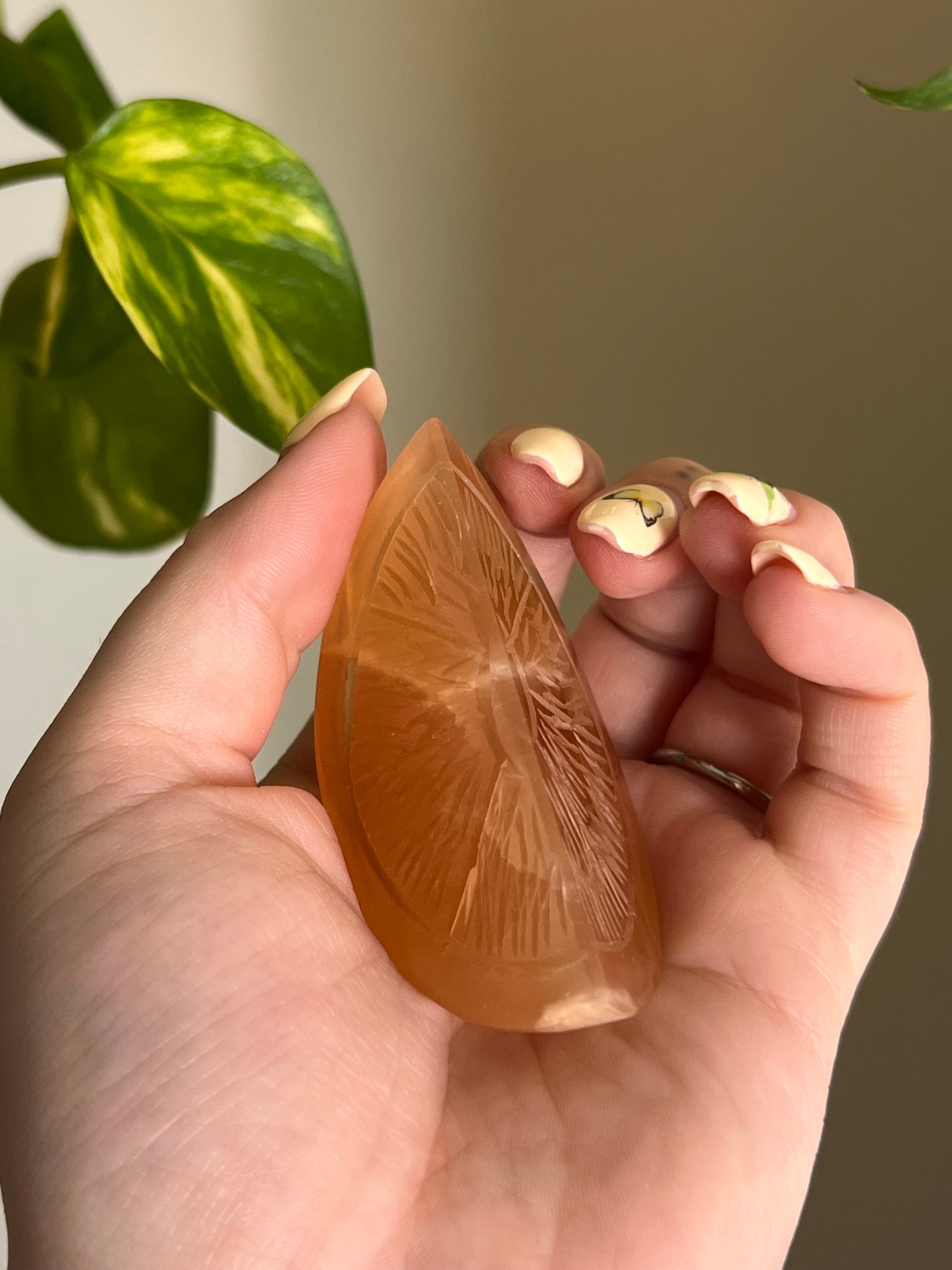 Honey Calcite Fruit Slice 🍊