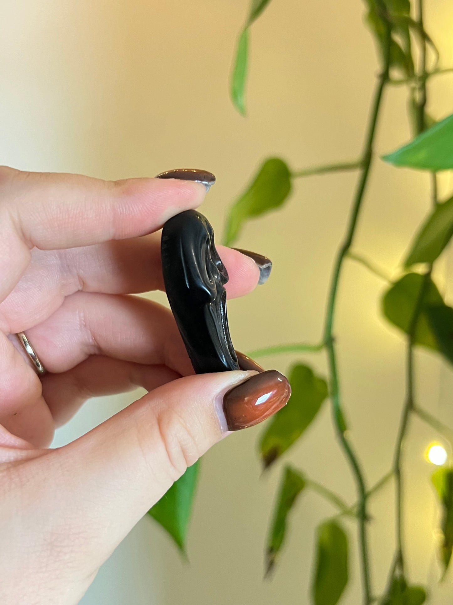 Silver Sheen Obsidian Ghost Face