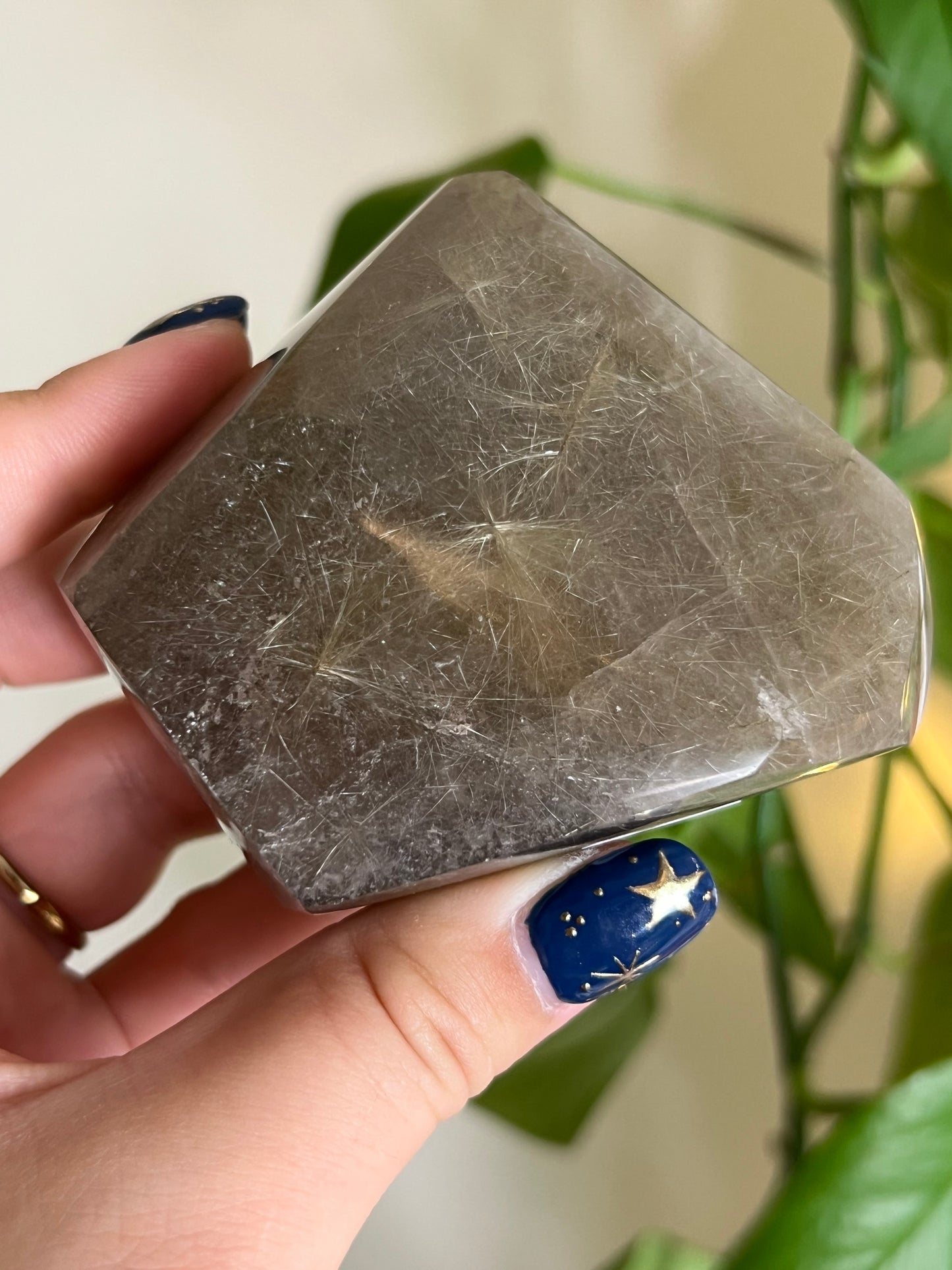 Smoky Golden Rutile Quartz Gusher