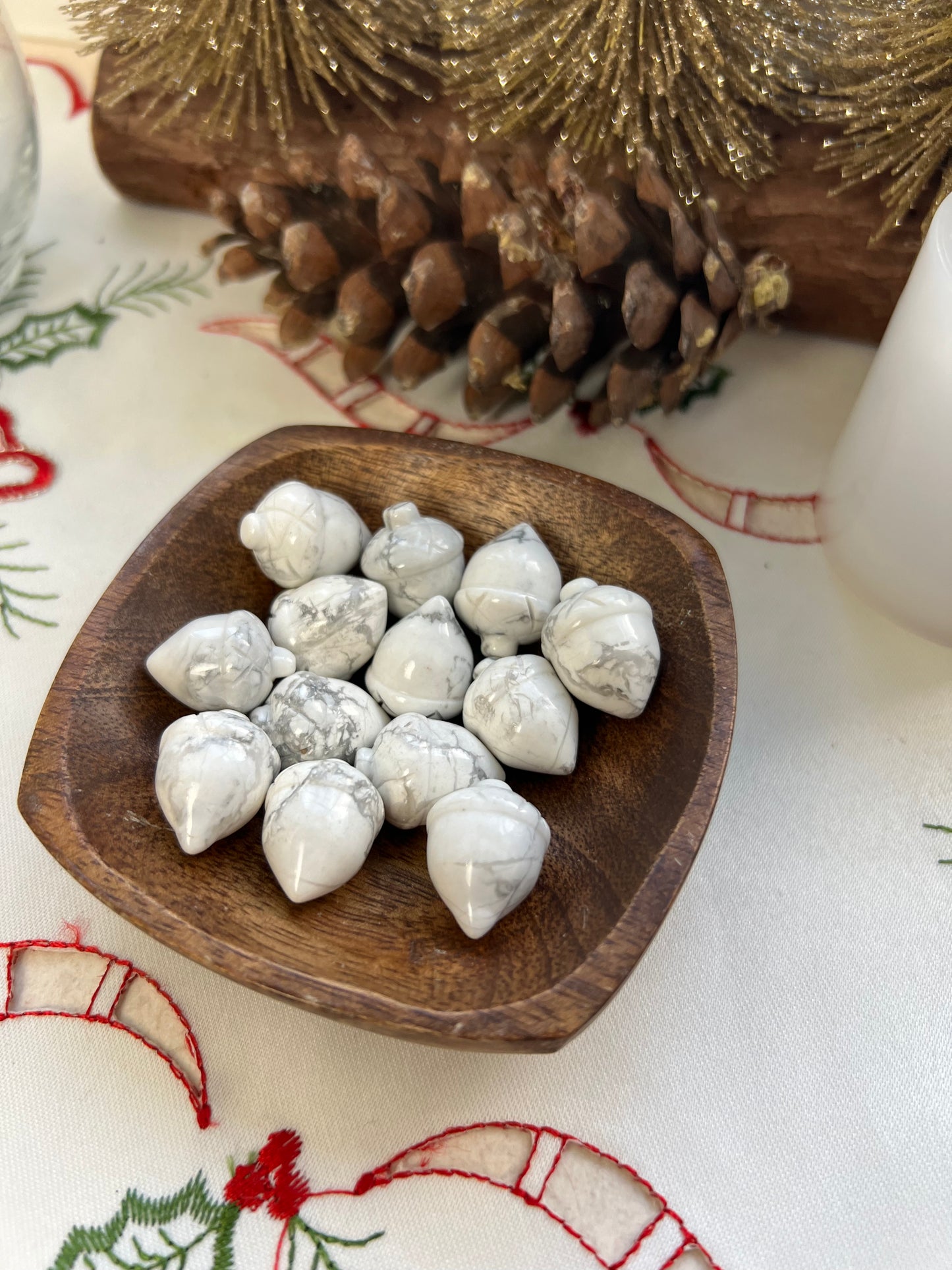 White Howlite Mini Acorn