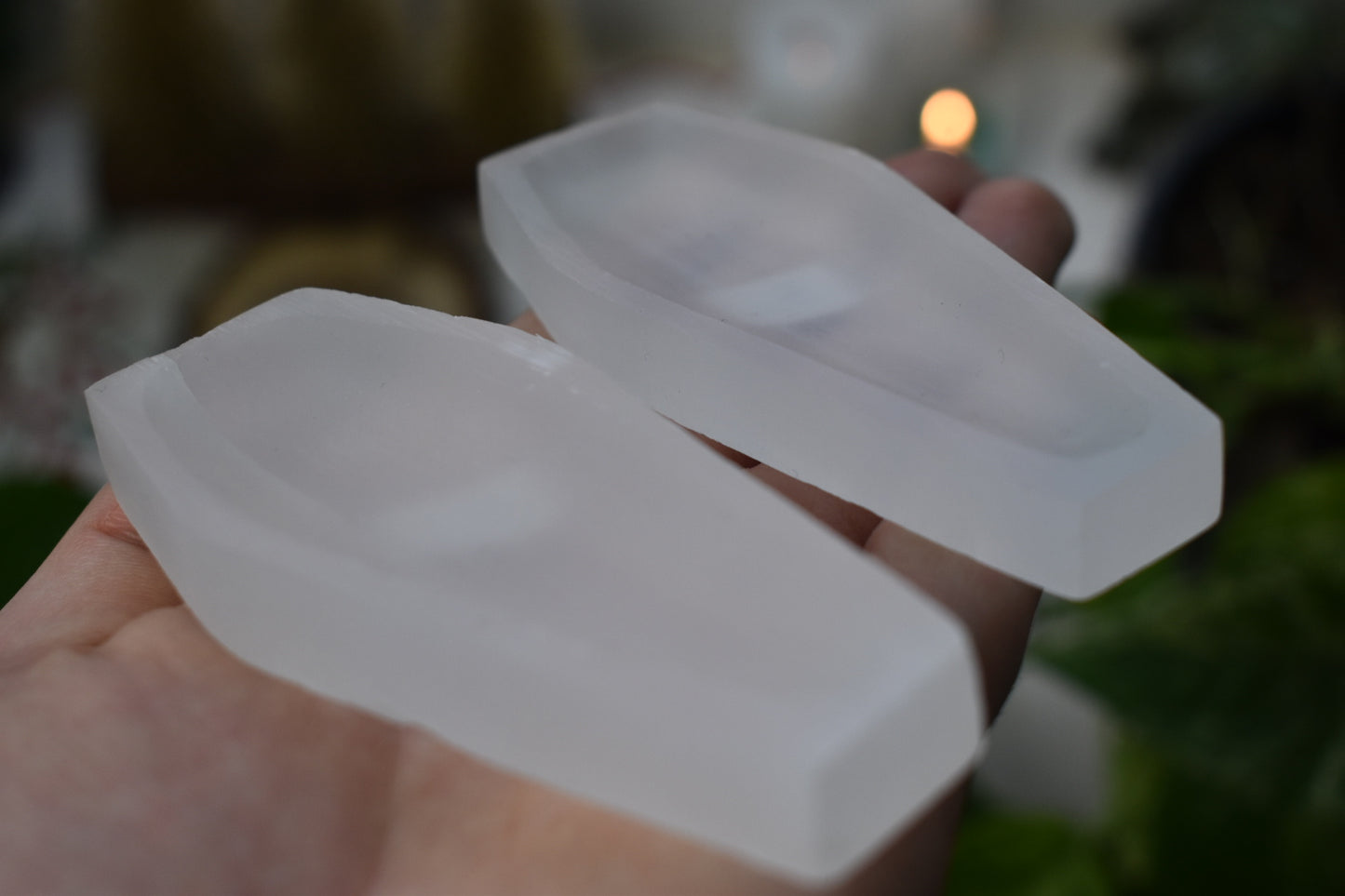 Selenite Satin Spar Coffin Dish