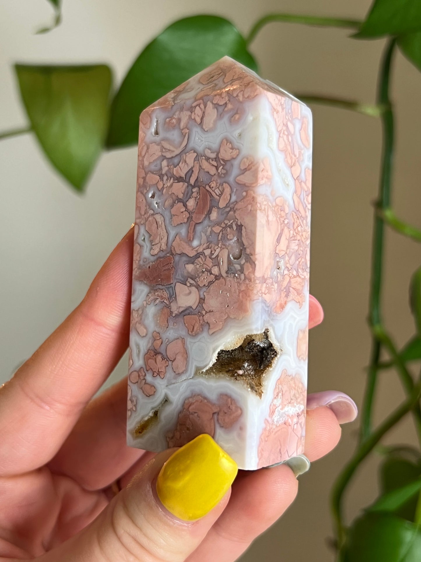 Bubblegum Agate Tower - J