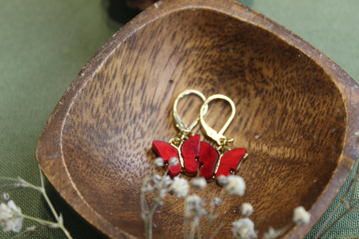 Red Butterfly Earrings