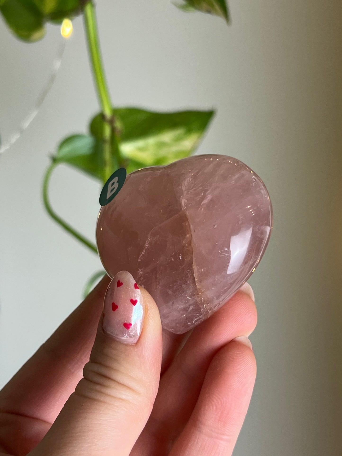 Rose Quartz Heart - B