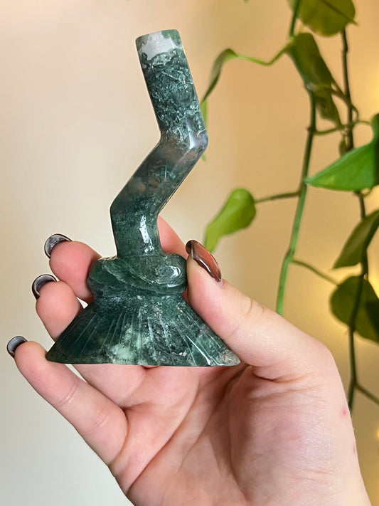 Moss Agate Witch Broom