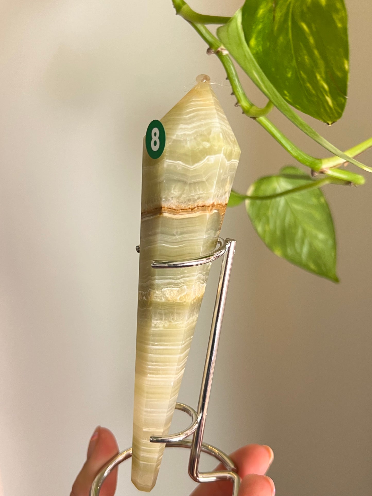 Green Banded Onyx Wand - 8