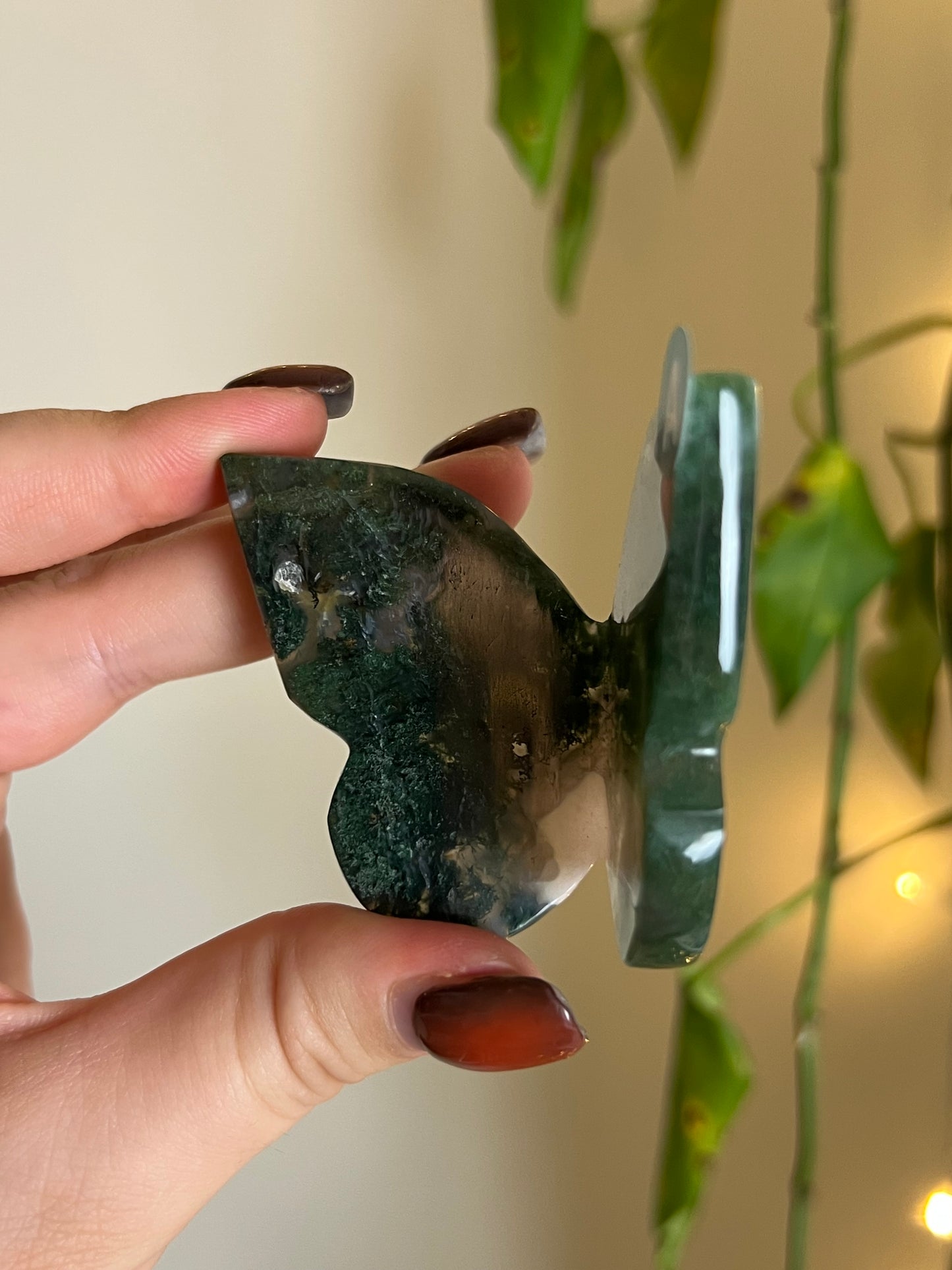 Moss Agate 3D Butterfly - A