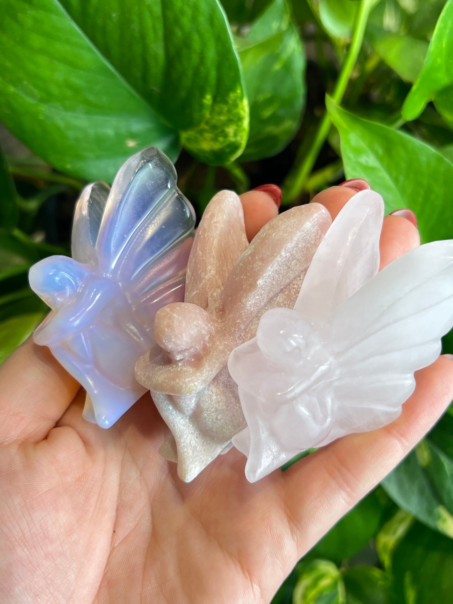 Pink Opalite Glass Fairy