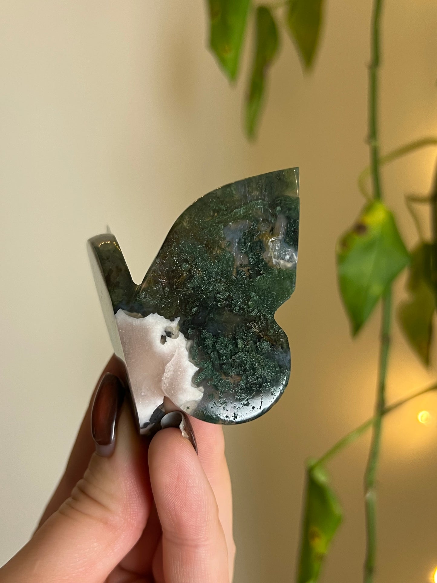 Moss Agate 3D Butterfly - A