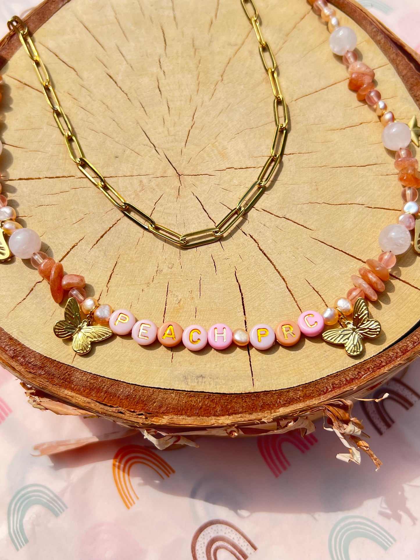 Peach PRC Double Necklace