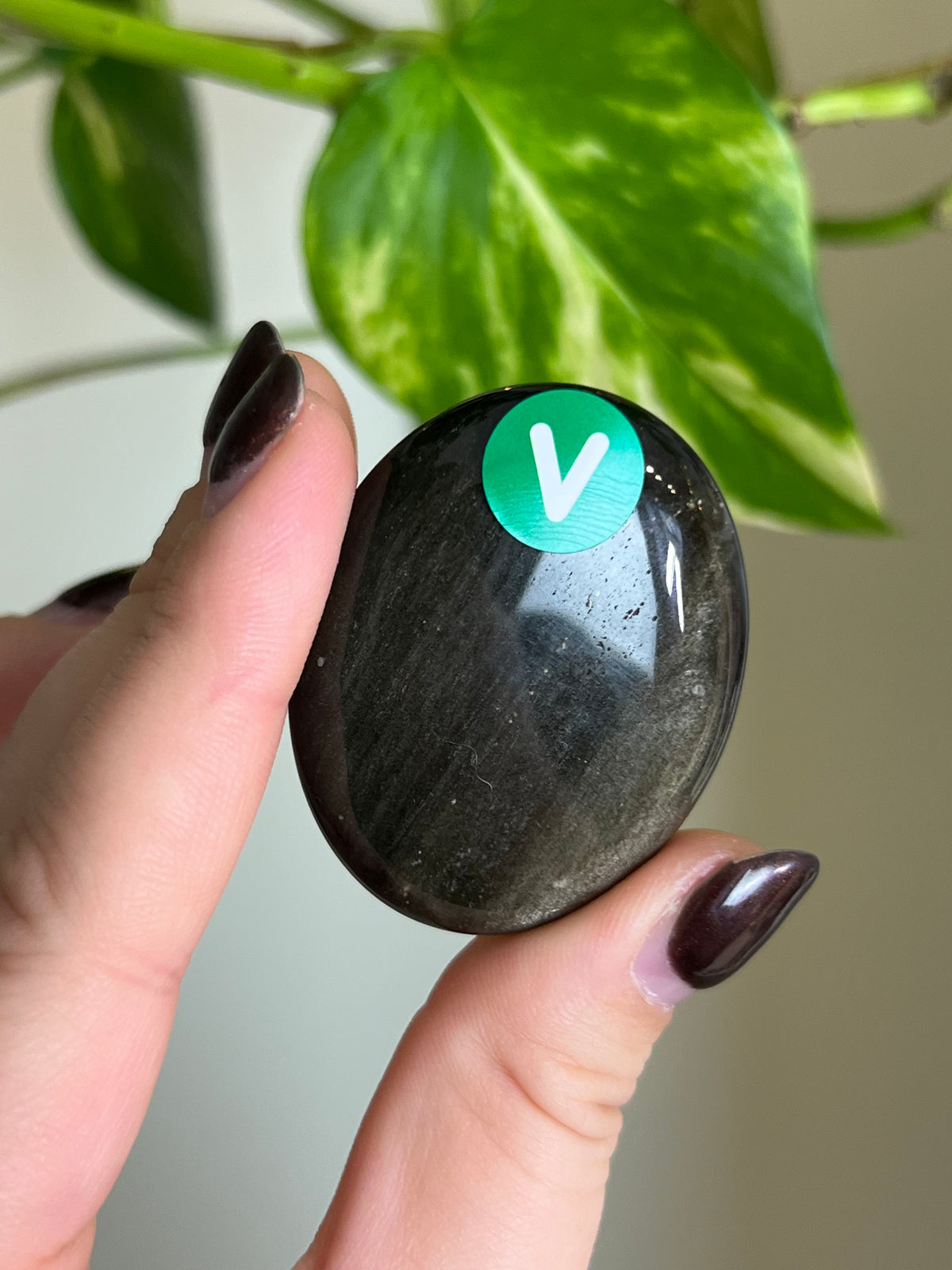 Gold Sheen Obsidian Small Palm Stone - V