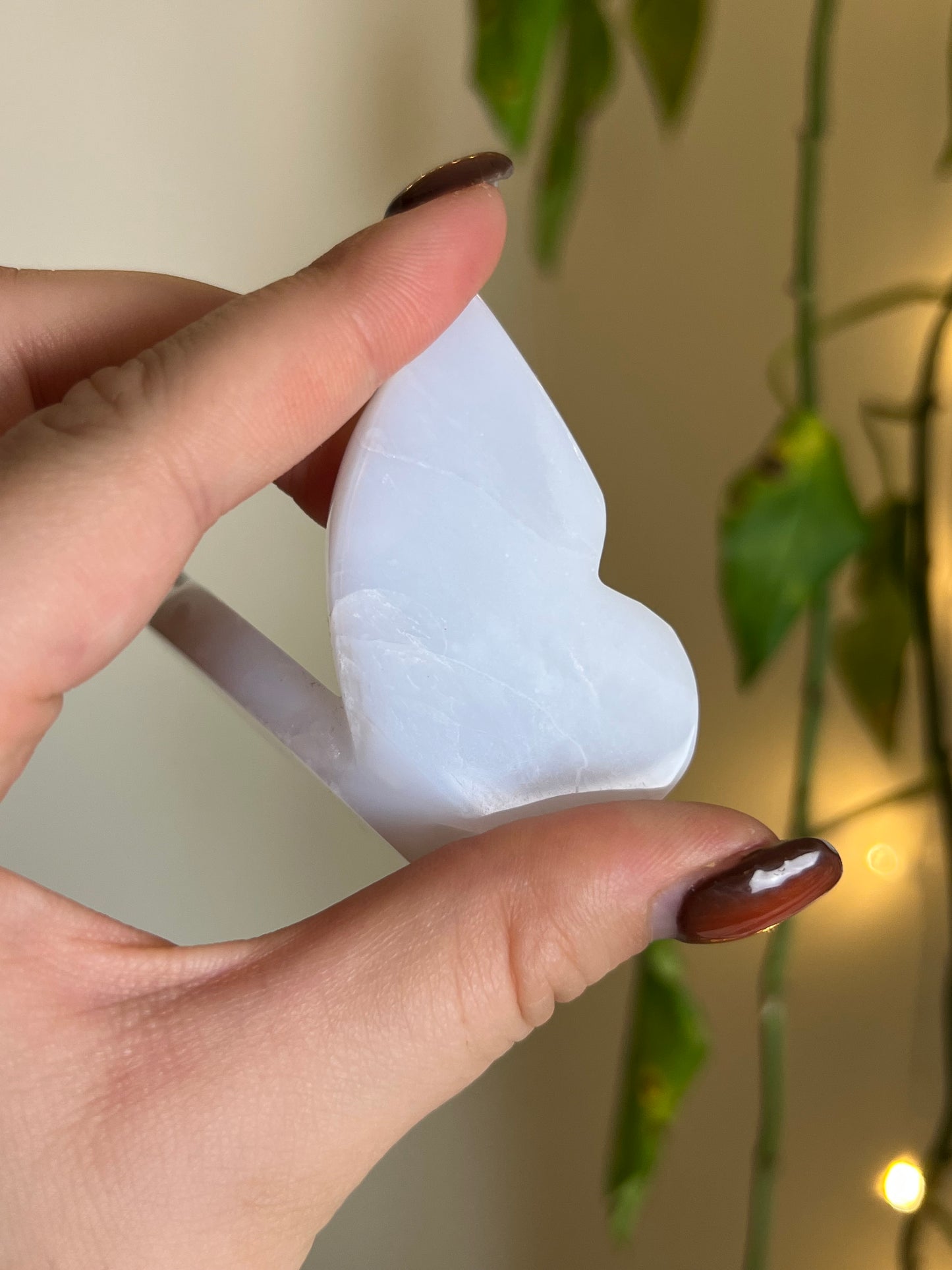 Pastel Blue Chalcedony 3D Butterfly - C