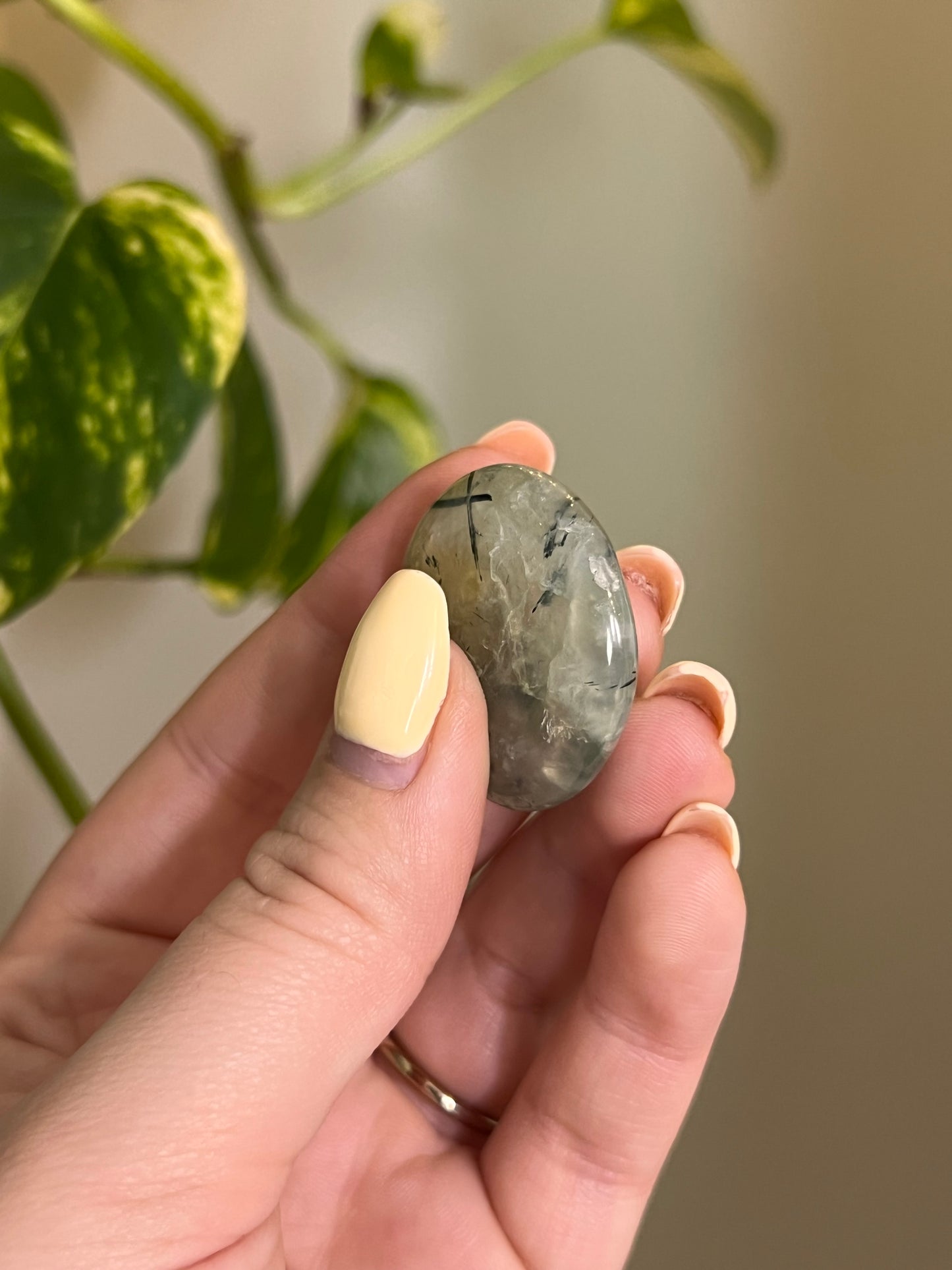 Prehnite With Epidote Button