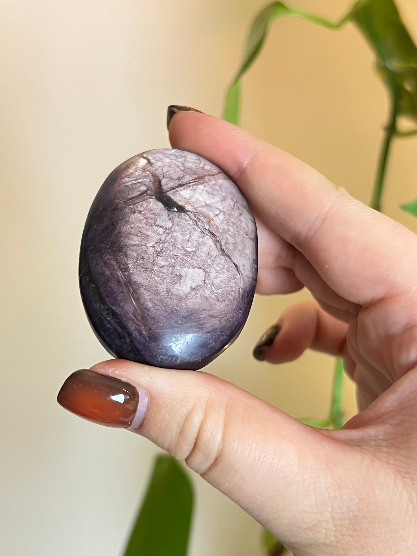 Flashy Lepidolite Medium Palm Stone