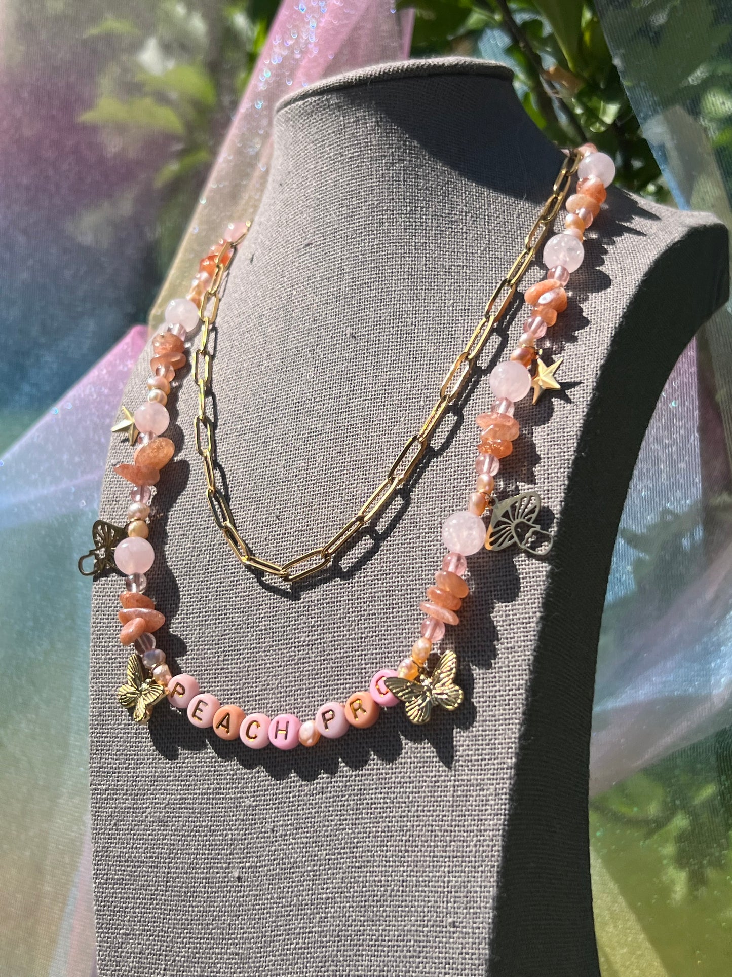 Peach PRC Double Necklace