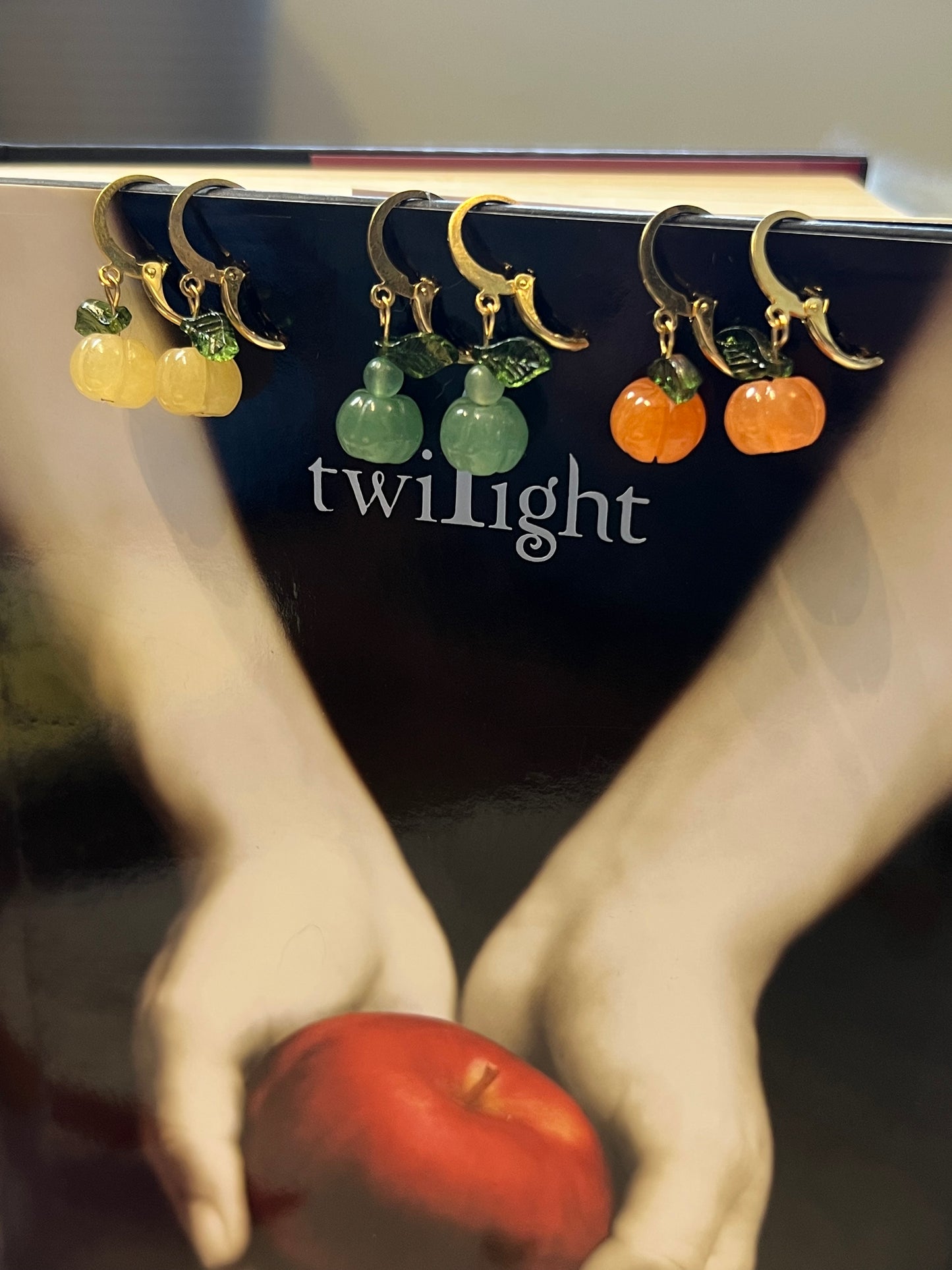Yellow Aventurine Pumpkin Earrings