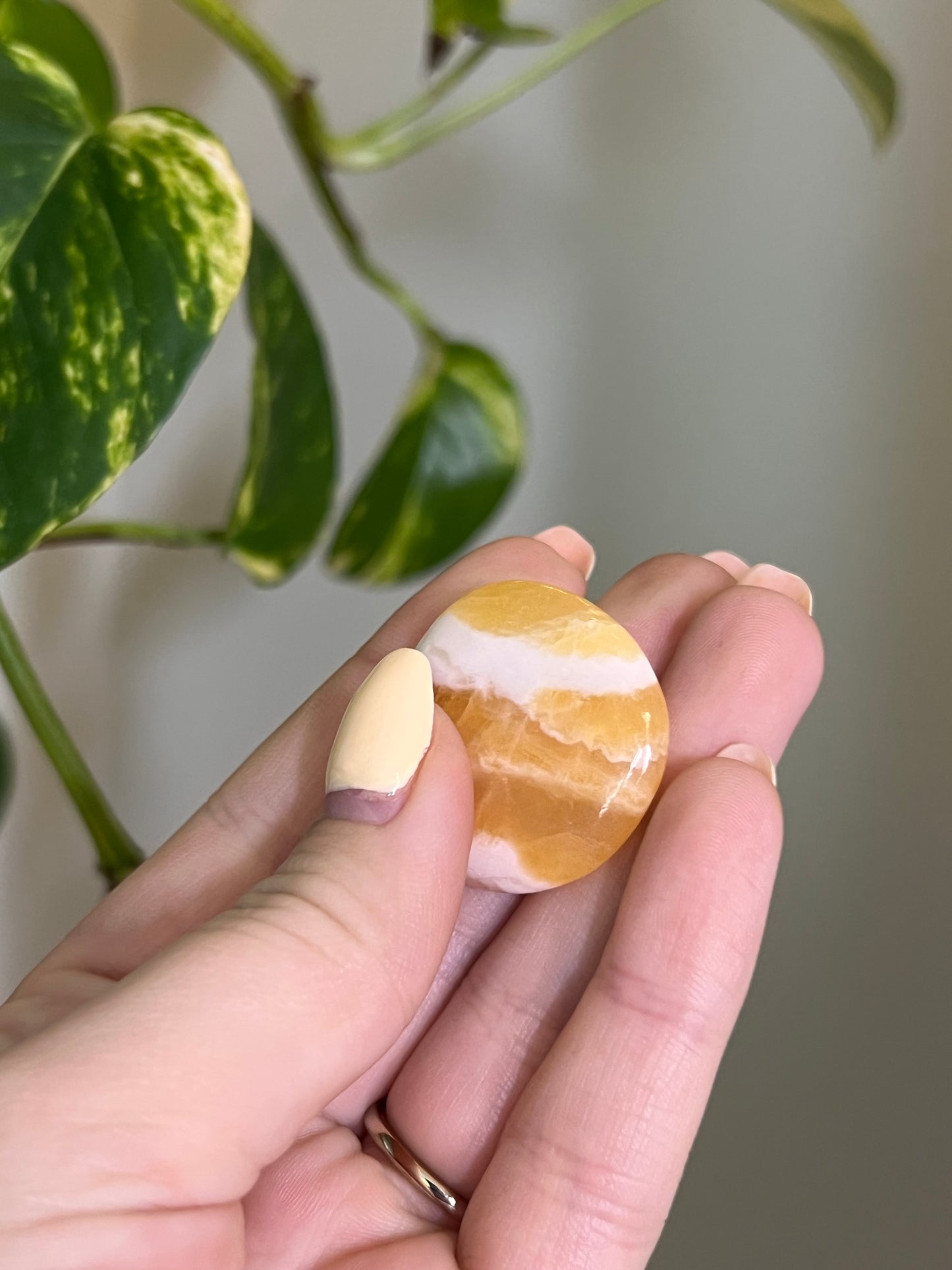 Orange Calcite Button