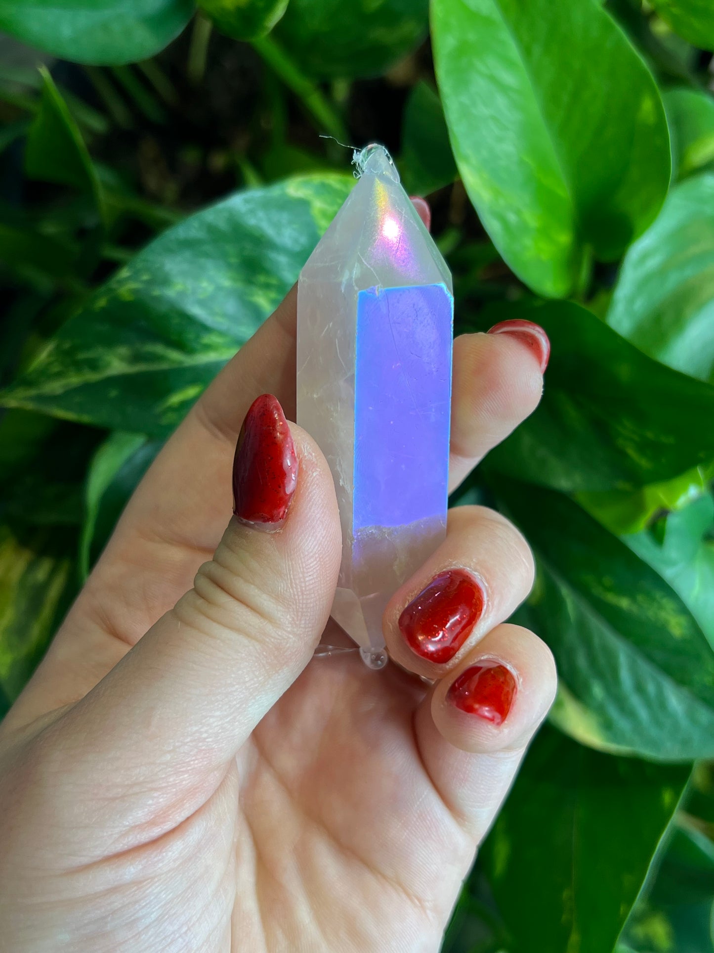 Rose Aura Quartz Double Terminated Point - Small