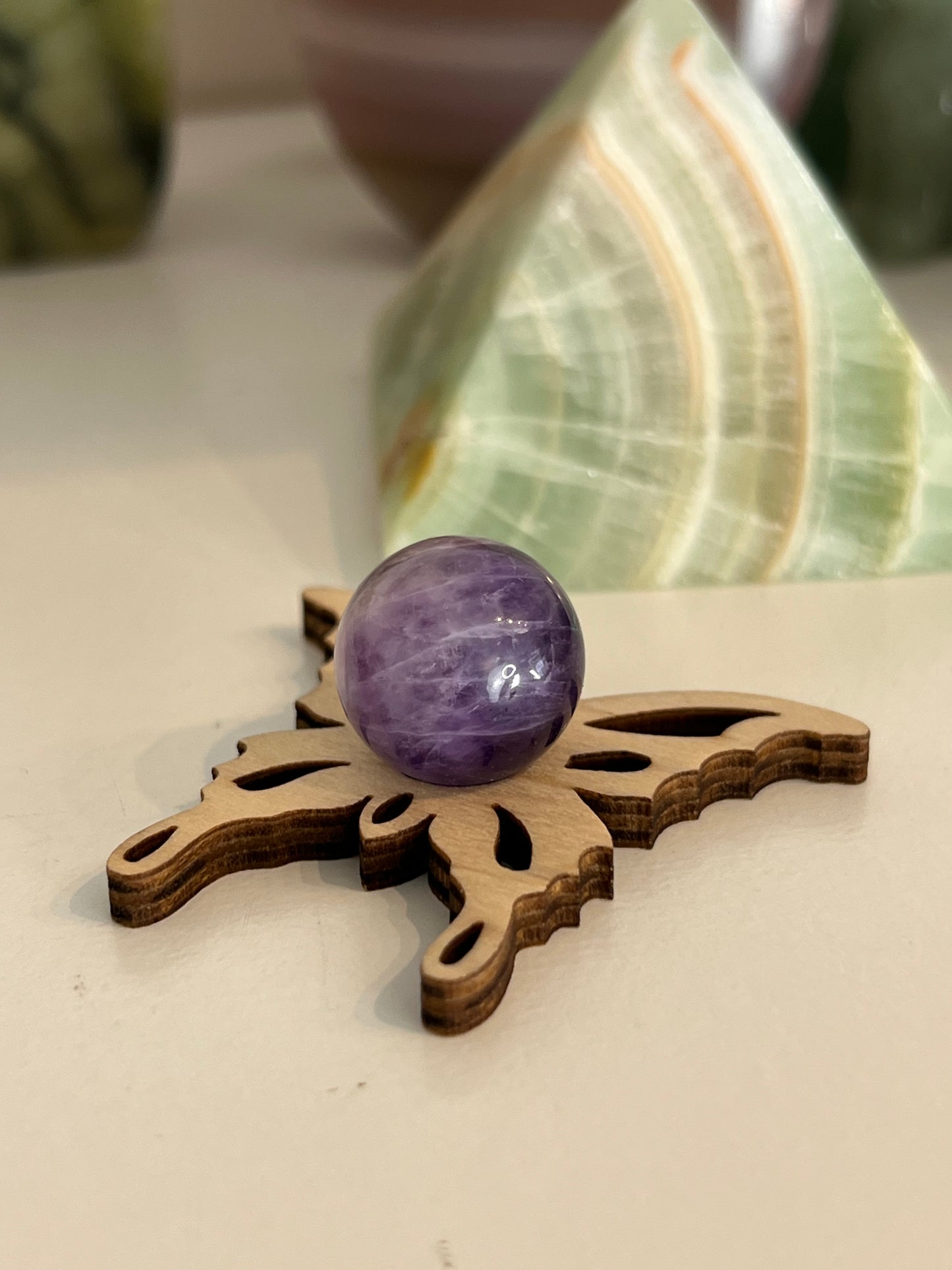 Butterfly Wooden Sphere Stand