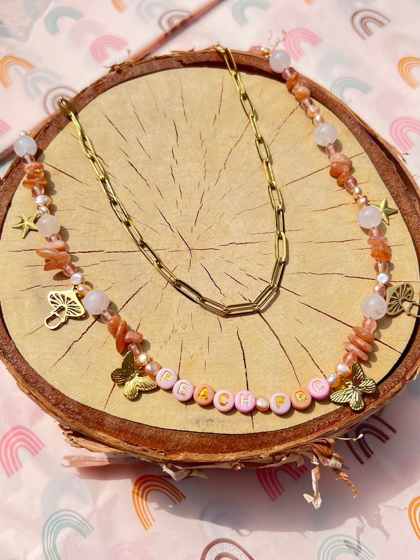 Peach PRC Double Necklace
