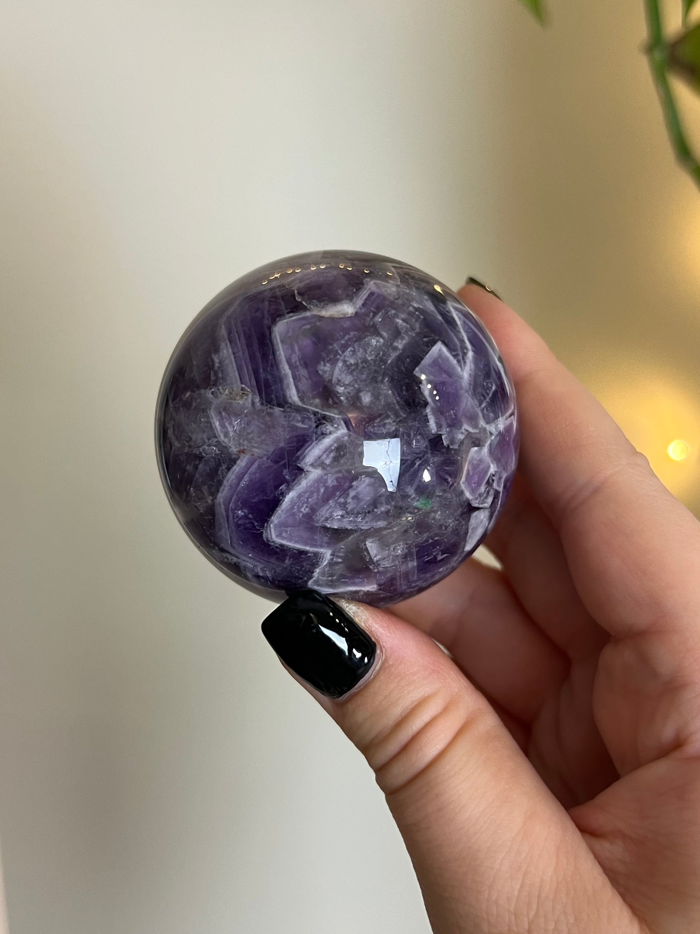 Chevron Amethyst Sphere - M