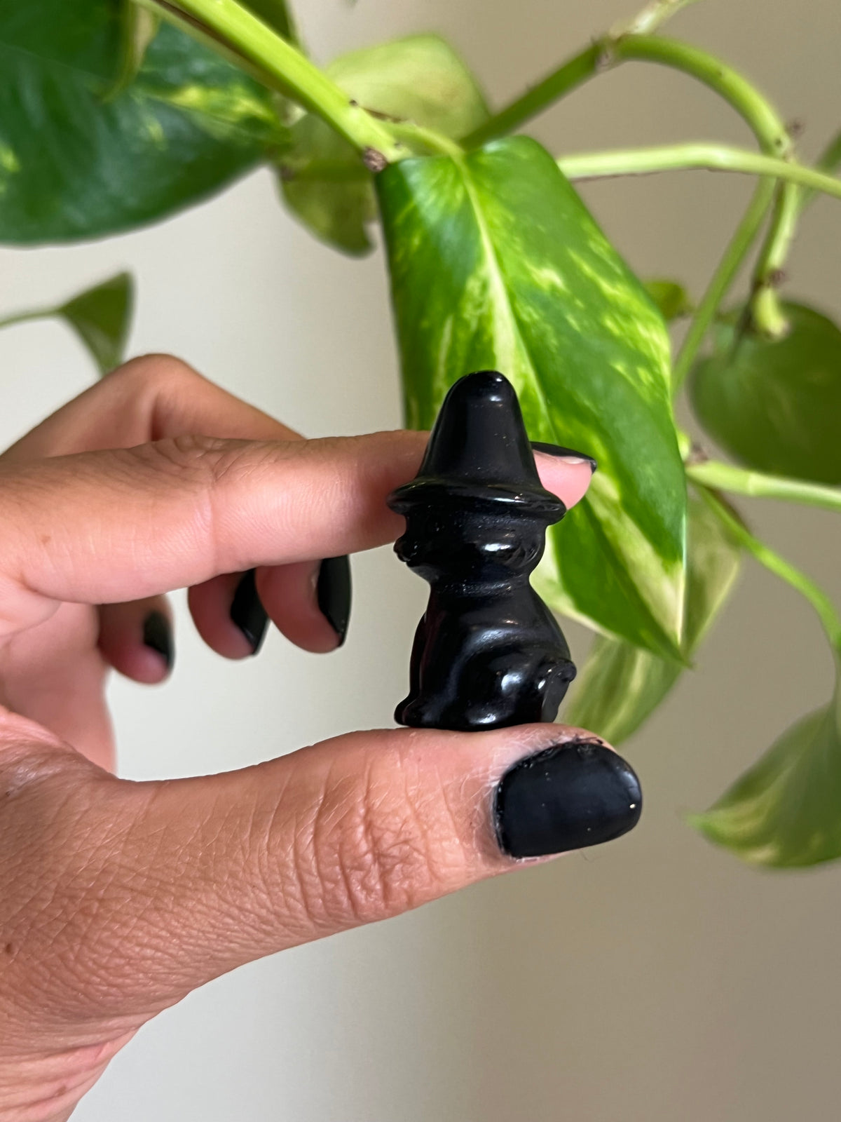 Black Obsidian Witchy Small Cat