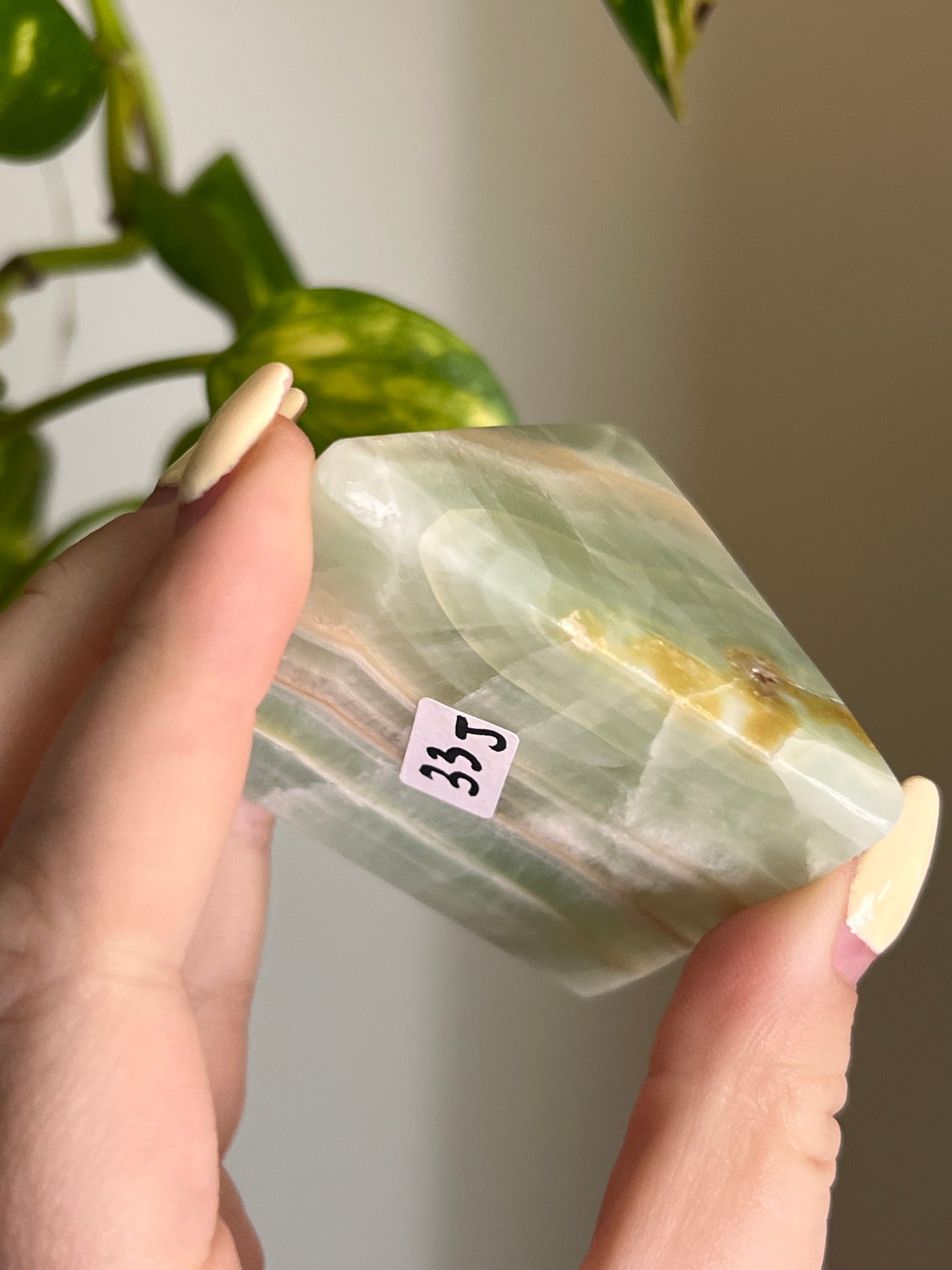 Pistachio Calcite Pyramid - J