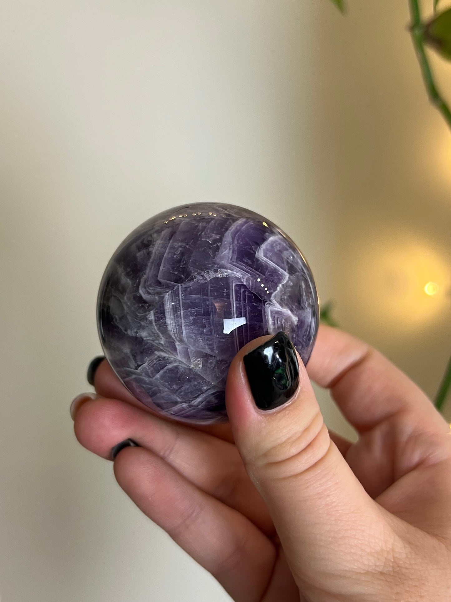 Chevron Amethyst Sphere - M