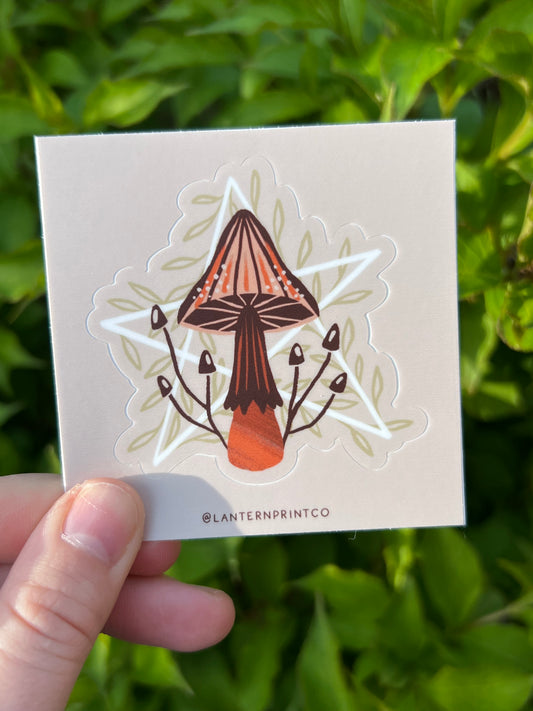 Mushroom Pentacle Sticker