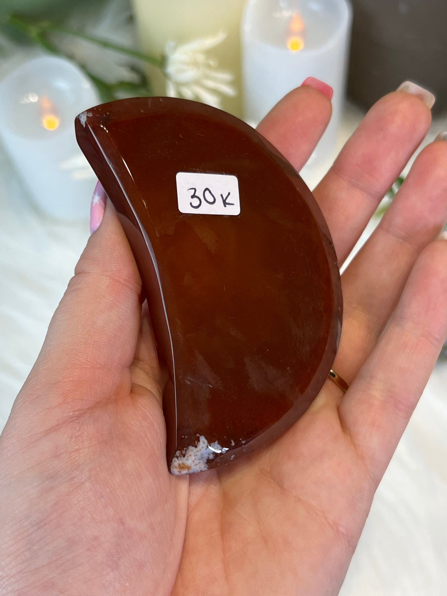 Carnelian Druzy Moon K