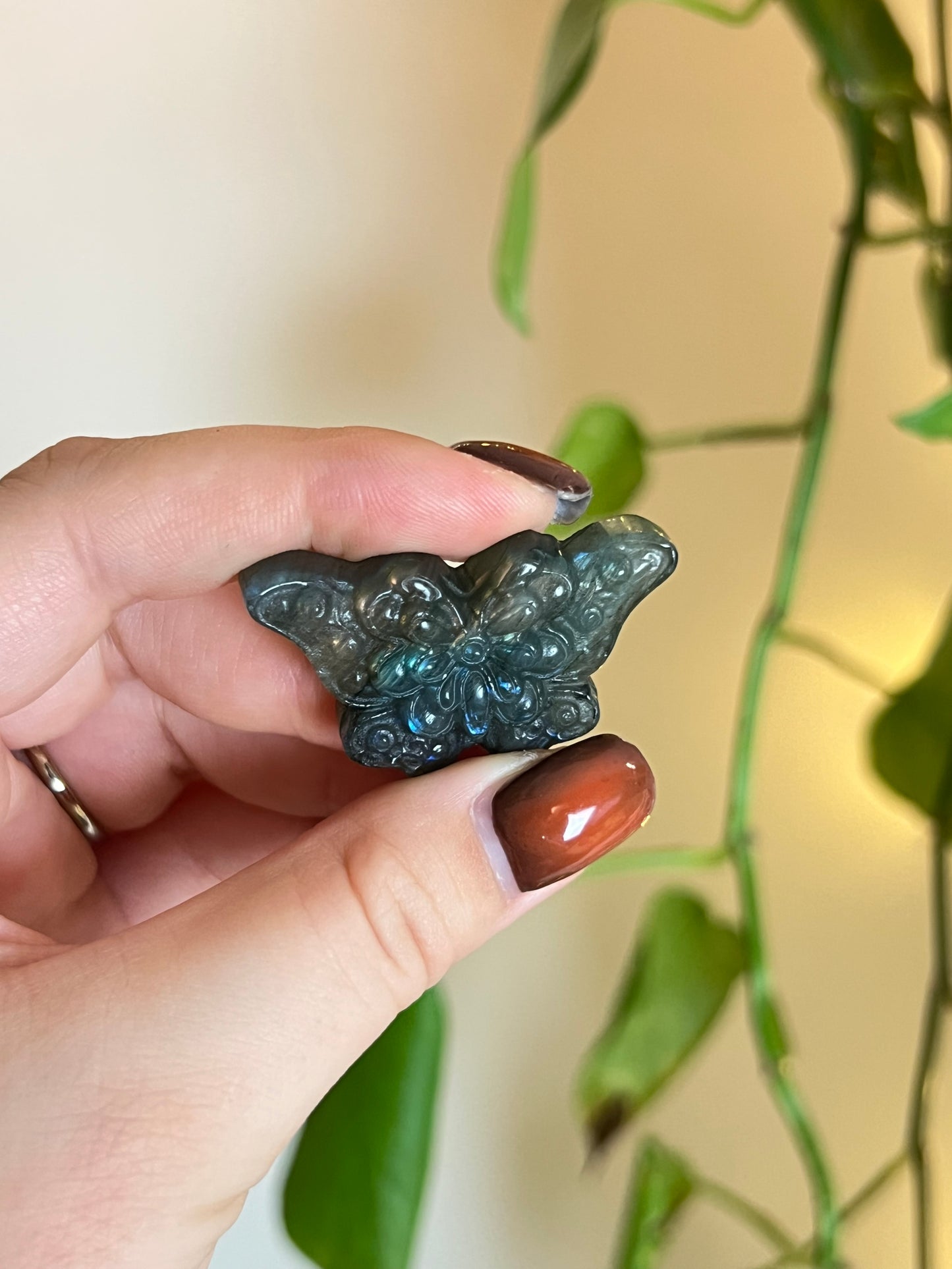 Flashy Labradorite Floral Butterfly